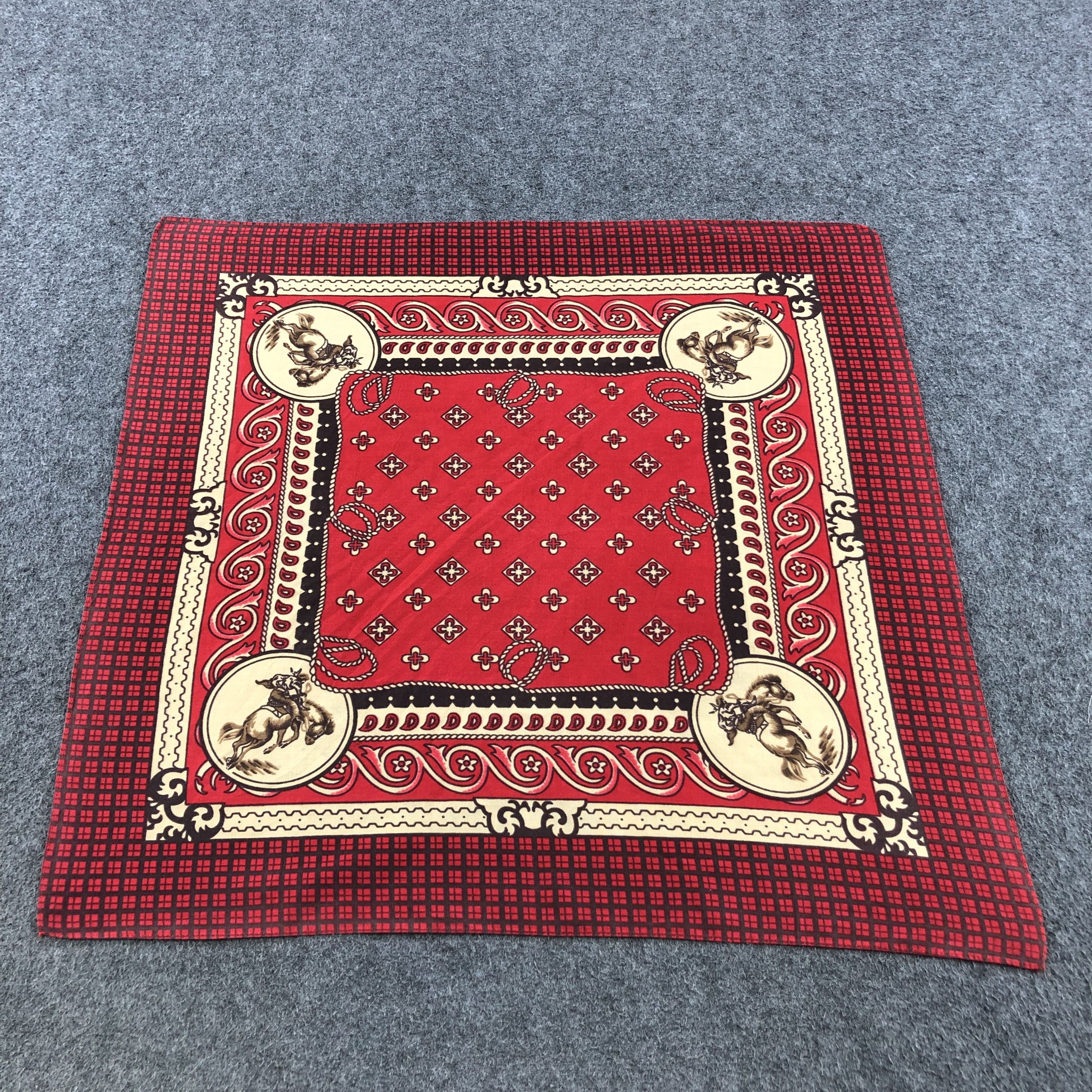 Vintage Vintage Rodeo Handkerchief Neckerchief Bandana H1350 Size ONE SIZE - 3 Thumbnail