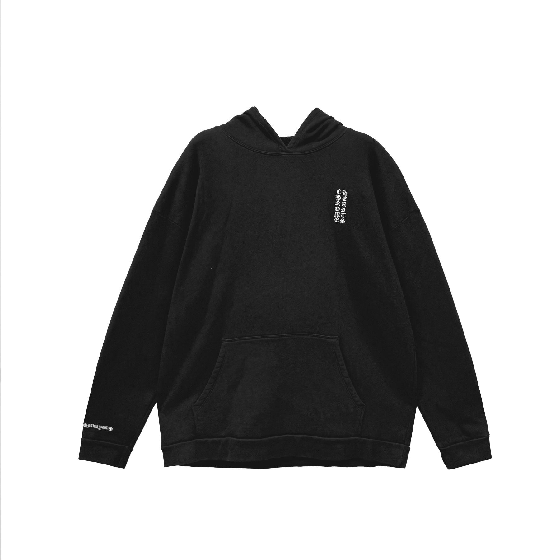 Chrome Hearts Chrome Hearts Vertical Logo FU Hoodie Black