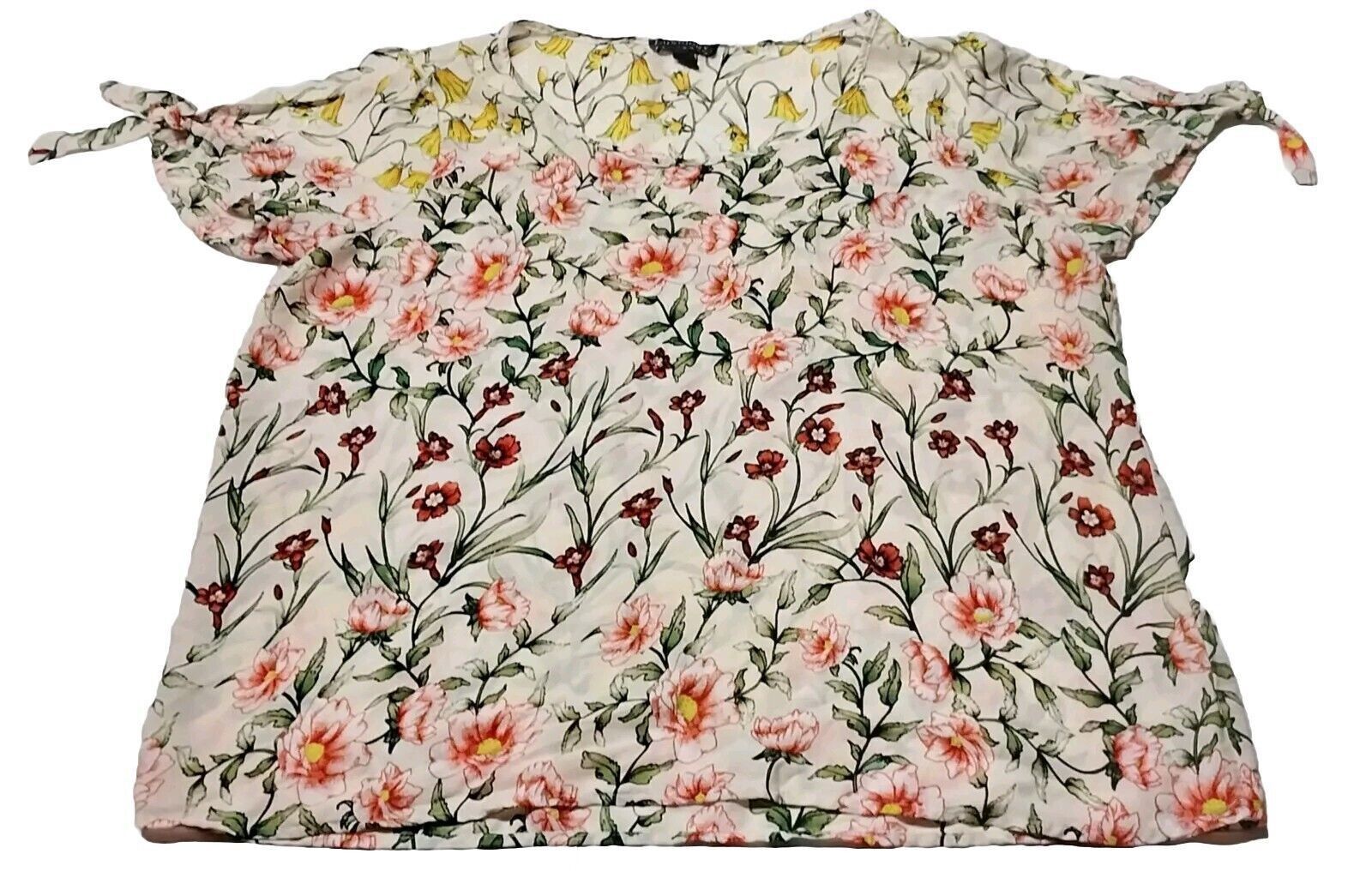 Other Luxology Womens XL Floral Blouse Cream Pink Lightweight Boho Size XL / US 12-14 / IT 48-50 - 1 Thumbnail