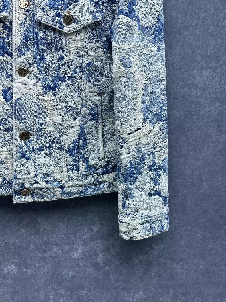 Louis Vuitton Louis Vuitton Louis Vuitton Blue Floral Long Sleeve Denim Size US L / EU 52-54 / 3 - 3 Thumbnail