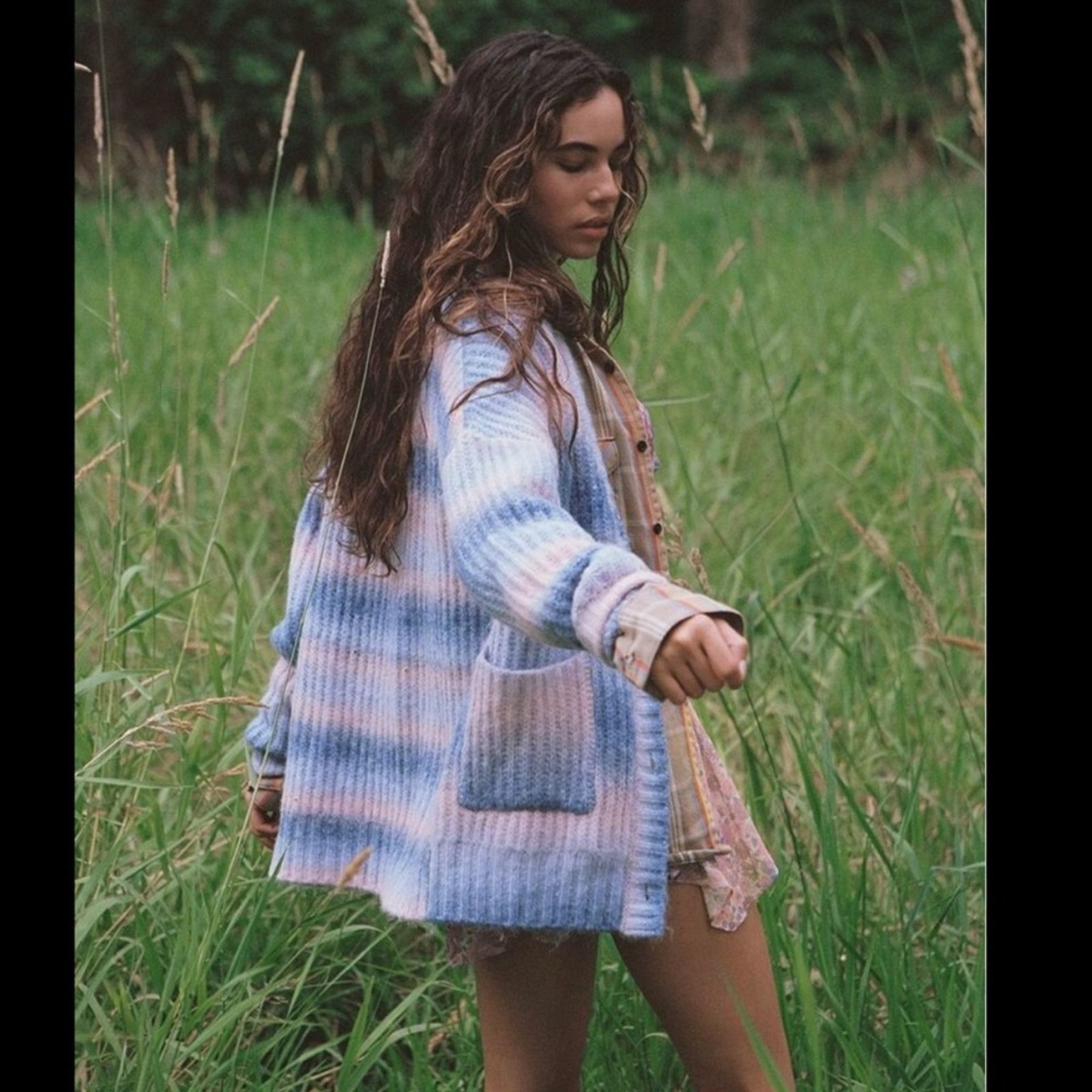 For Love & Lemons For Love & Lemons Celeste Cardigan - Size XS - Blue/Pink Size XS / US 0-2 / IT 36-38 - 4 Thumbnail