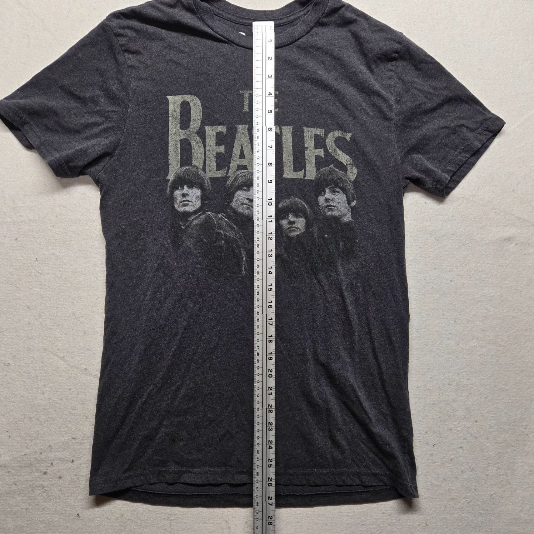 Vintage The Beatles Shirt Mens S Gray Graphic Print Tee Official Tour Dates 1965 Summer Concert Boys Mens Size US S / EU 44-46 / 1 - 5 Thumbnail
