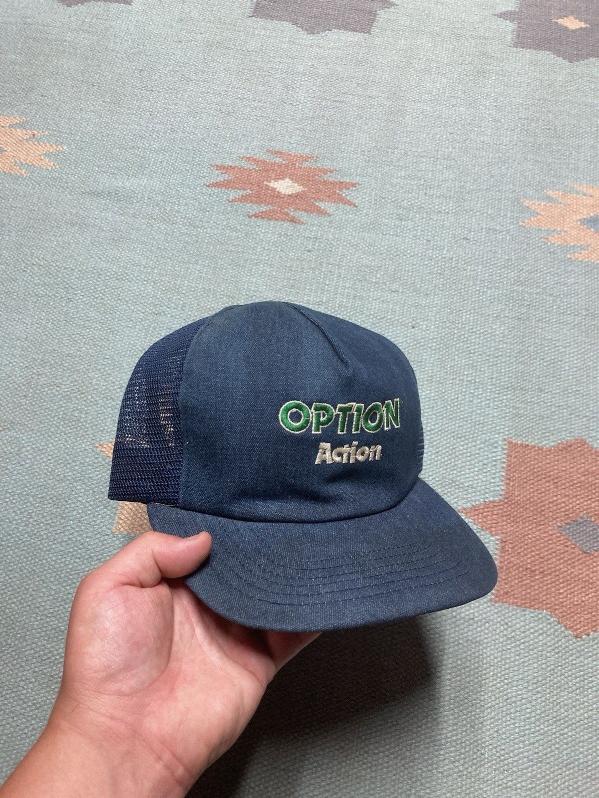 Vintage Vintage 80s trucker hat option action denim dark wash USA Size ONE SIZE - 1 Thumbnail