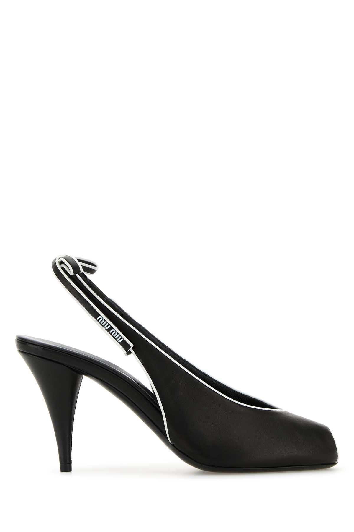 Miu Miu Black Nappa Leather Sandals Size US 11 / IT 41 - 1 Thumbnail