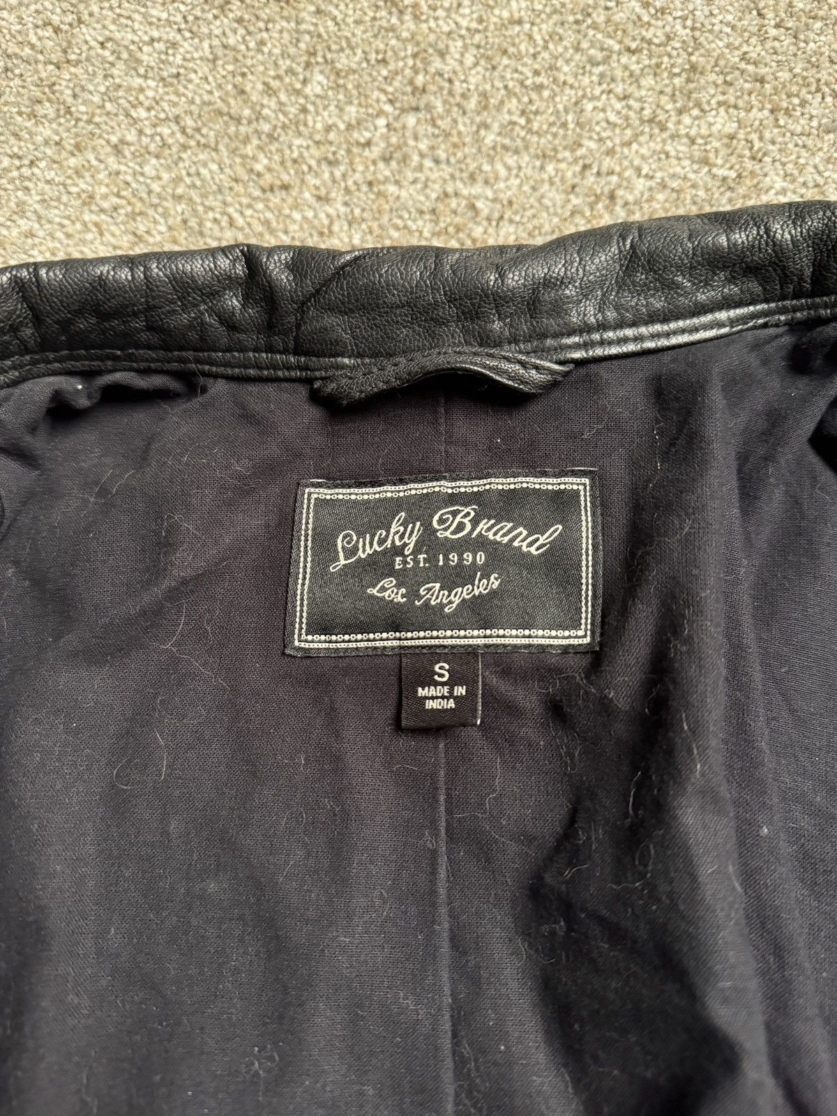 Lucky Brand LUCKY BRAND GOAT LEATHER CANVAS MOTO JACKET Size S / US 4 / IT 40 - 7 Thumbnail