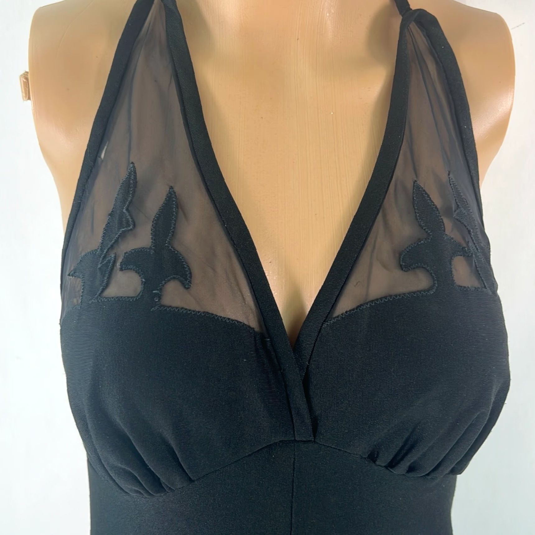 Vintage VINTAGE JC Penney Fashions Women Maxi Dress Halter Neck Sleeveless Black 11 Dress Size L / US 10 / IT 46 - 3 Thumbnail