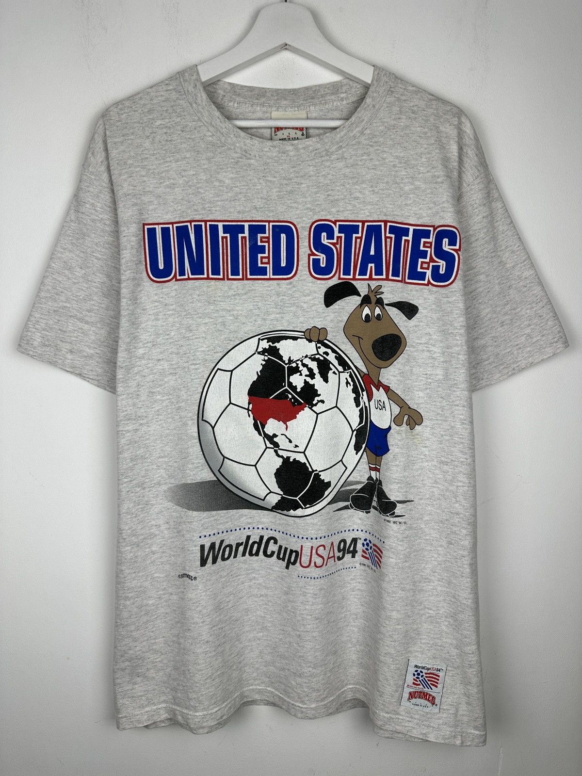 Vintage 90s Vintage Nutmeg World Cup USA United States T Shirt Tee Size US XL / EU 56 / 4 - 1 Thumbnail