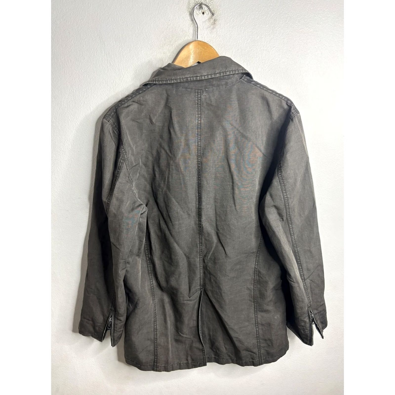 Armani Exchange Armani Exchange Jacket Mens Medium Gray Cotton Military Field Full Zip Pockets Size US M / EU 48-50 / 2 - 7 Thumbnail