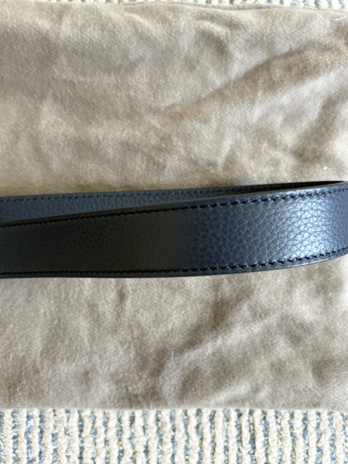 Dior Navy Grained Leather Buckle Belt Size 32 - 5 Thumbnail