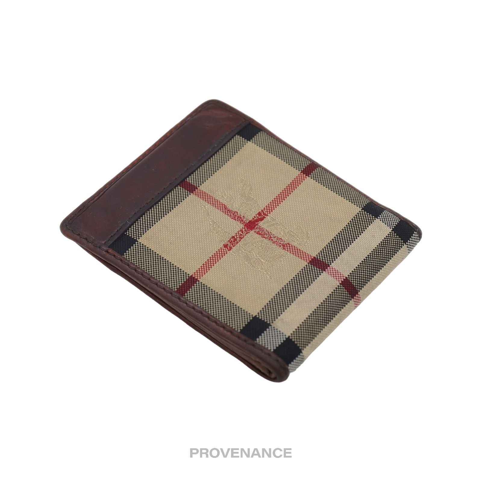 Burberry 🔴 Burberry Nova Check Canvas Bifold Wallet - Brown Size ONE SIZE - 6 Thumbnail