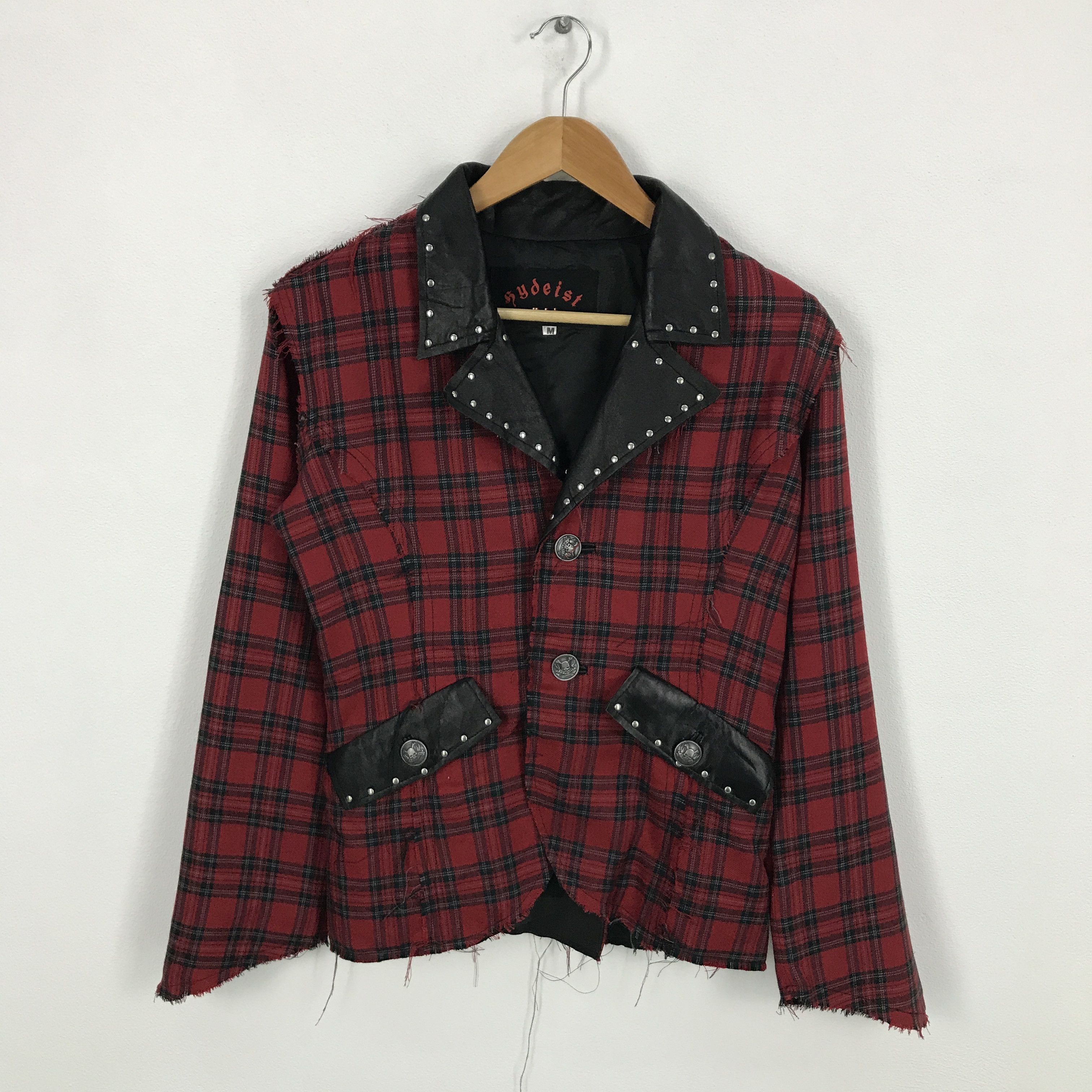 Japanese Brand SYDEIST HYDEES FLANNEL DESIGN PUNK STYLE COAT JACKET Size US M / EU 48-50 / 2 - 1 Thumbnail