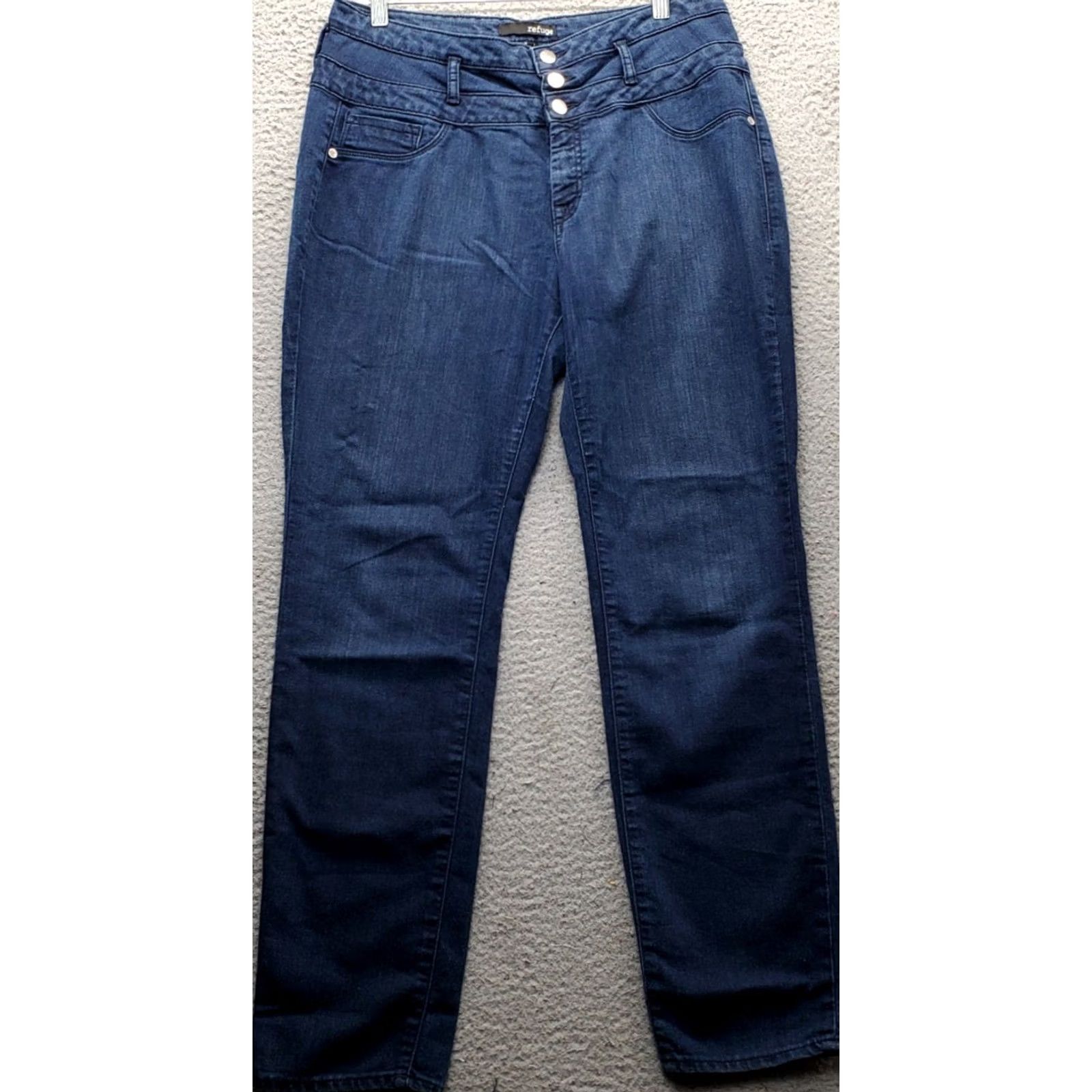 Denime Refuge Womens 14 Blue Denim High-Waist Streetwear Button Fly Jeans Size 36" / US 14 / IT 50 - 2 Thumbnail