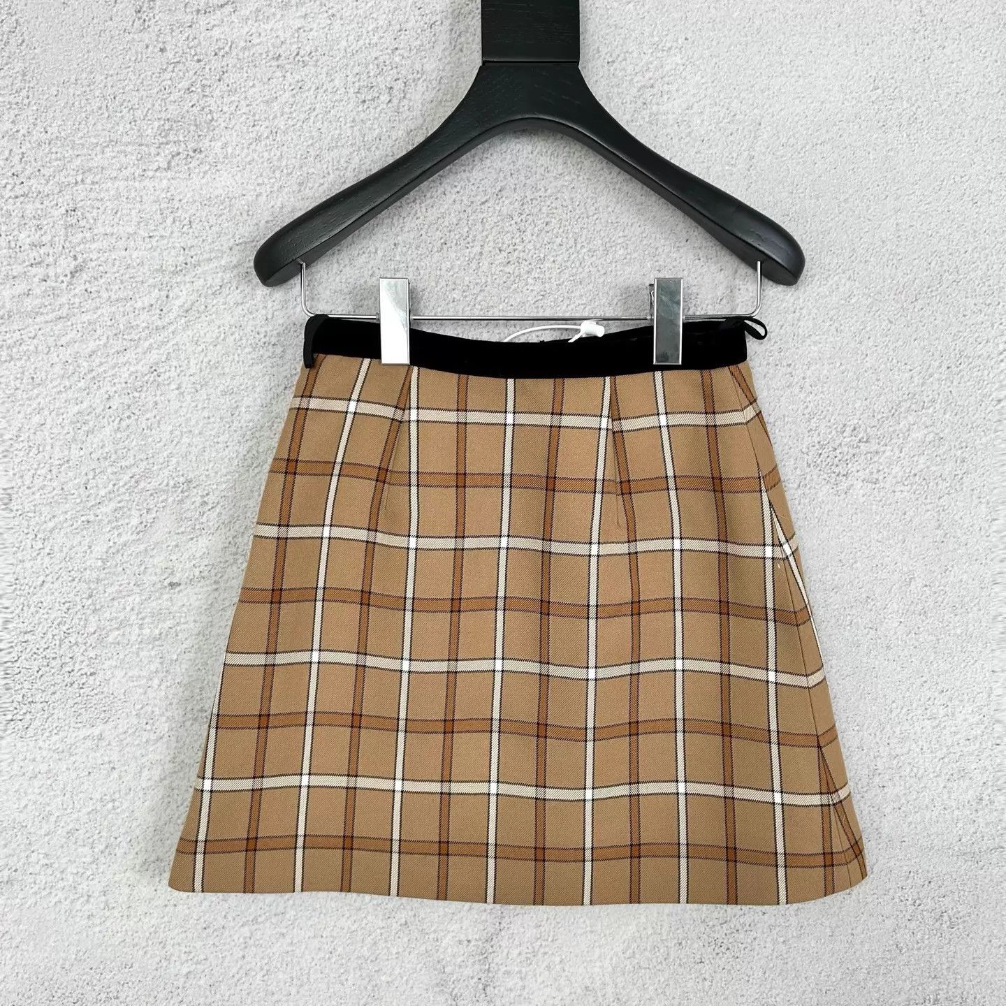 Miu Miu MIU MIU check paneled pocket-button mini skirt khaki 38 Size 26" / US 2 / IT 38 - 2 Thumbnail