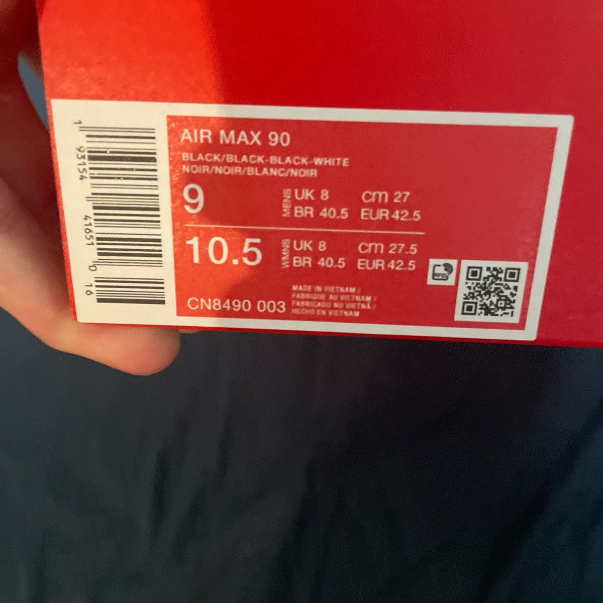 Nike Air max 90 Size 9 all blaxk never worn in box Size US 9 / EU 42 - 1 Thumbnail