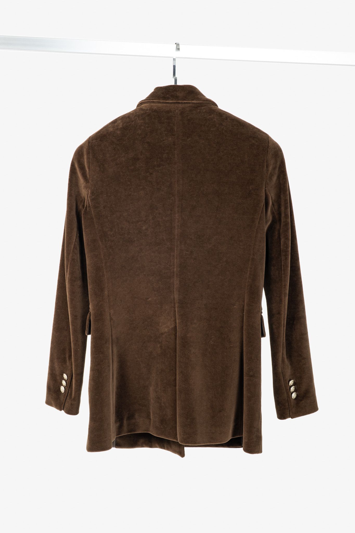 Circolo 1901 Circolo 1901 Brown Velvet Double-Breasted Blazer Size XS / US 0-2 / IT 36-38 - 2 Thumbnail