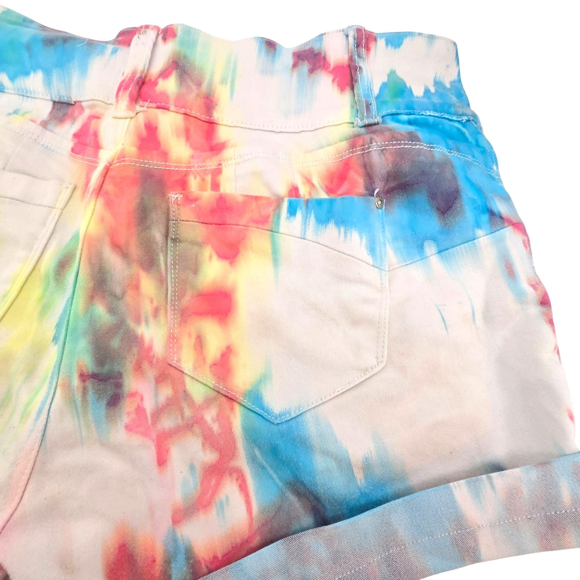 Other Tie-Dye Shorts Blue Savvy High-Waisted Juniors 3 Button Size Size 35" - 5 Thumbnail