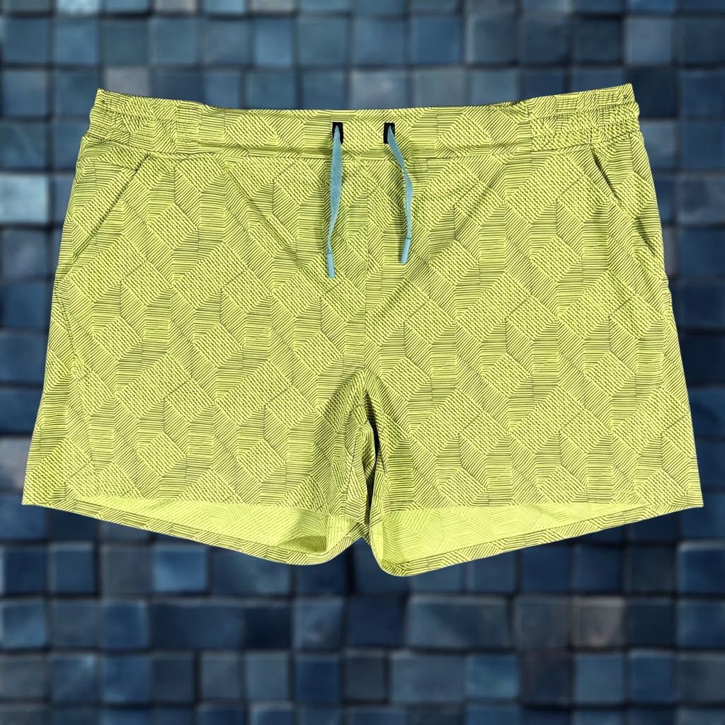 Vintage Backcountry Pecos Shorts Swim Mens 2XL Neon Yellow Geometric Drawstring Water Size US 39 - 1 Thumbnail
