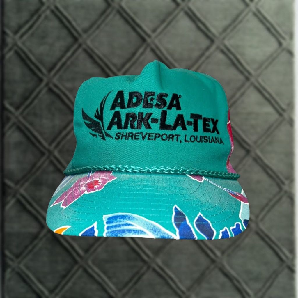 Altea VINTAGE 90s Floral Hawaiian Teal Rope Louisiana Snapback Hat Men One Size Blue Pattern Floral 90s Size ONE SIZE - 1 Thumbnail