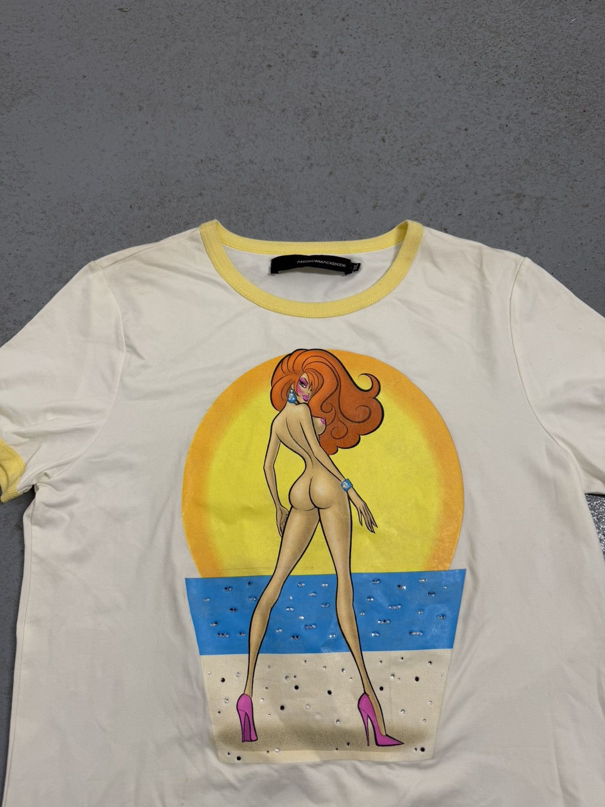 Andrew Mackenzie Vintage S/S 2005 Andrew Mackenzie Rhinestones T-Shirt Size US XXL / EU 58 / 5 - 3 Thumbnail