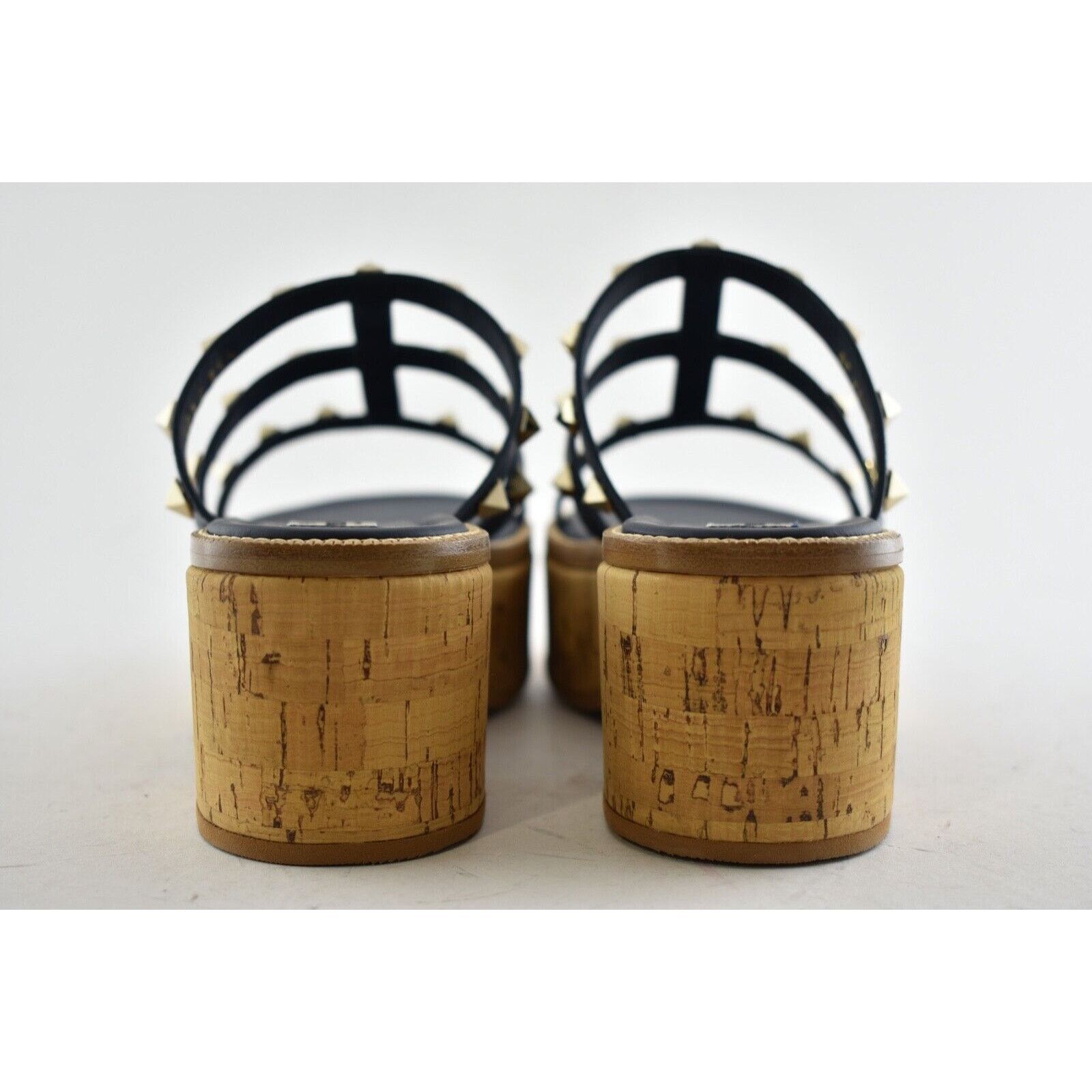 Valentino Valentino Rockstud Blue Cork Platform Mule Slide Sandal Size US 5.5 / IT 35.5 - 8 Thumbnail