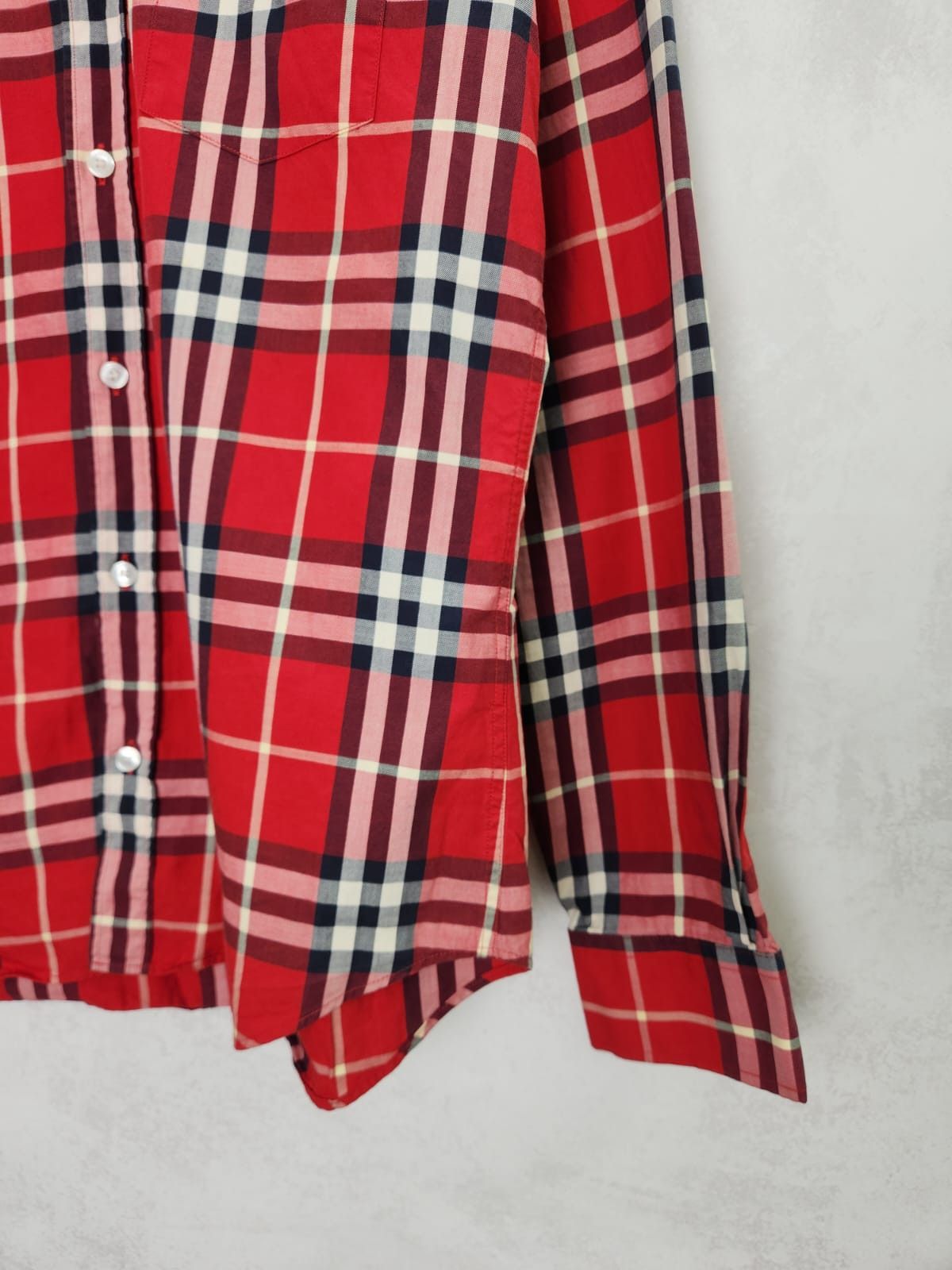 Burberry Burberry Checkered Red Shirt Size US M / EU 48-50 / 2 - 3 Thumbnail