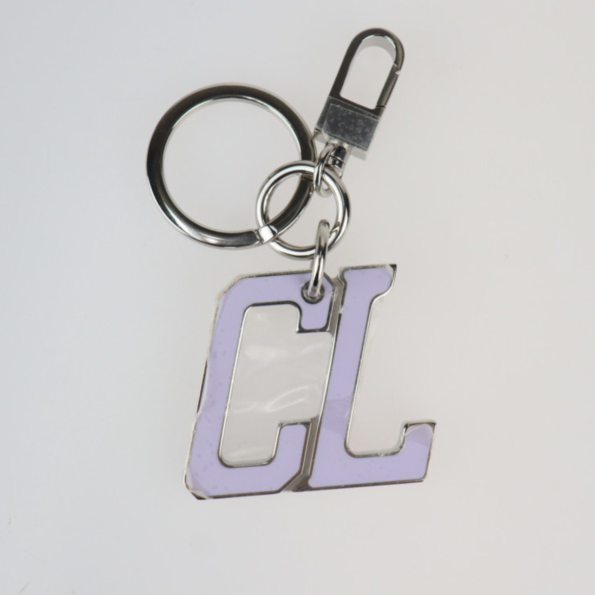 Christian Louboutin Christian Louboutin HAPPY RUI Keychain 3225169 Metal Silver Lilac Smoke Keyring Bag Charm Size ONE SIZE - 1 Thumbnail