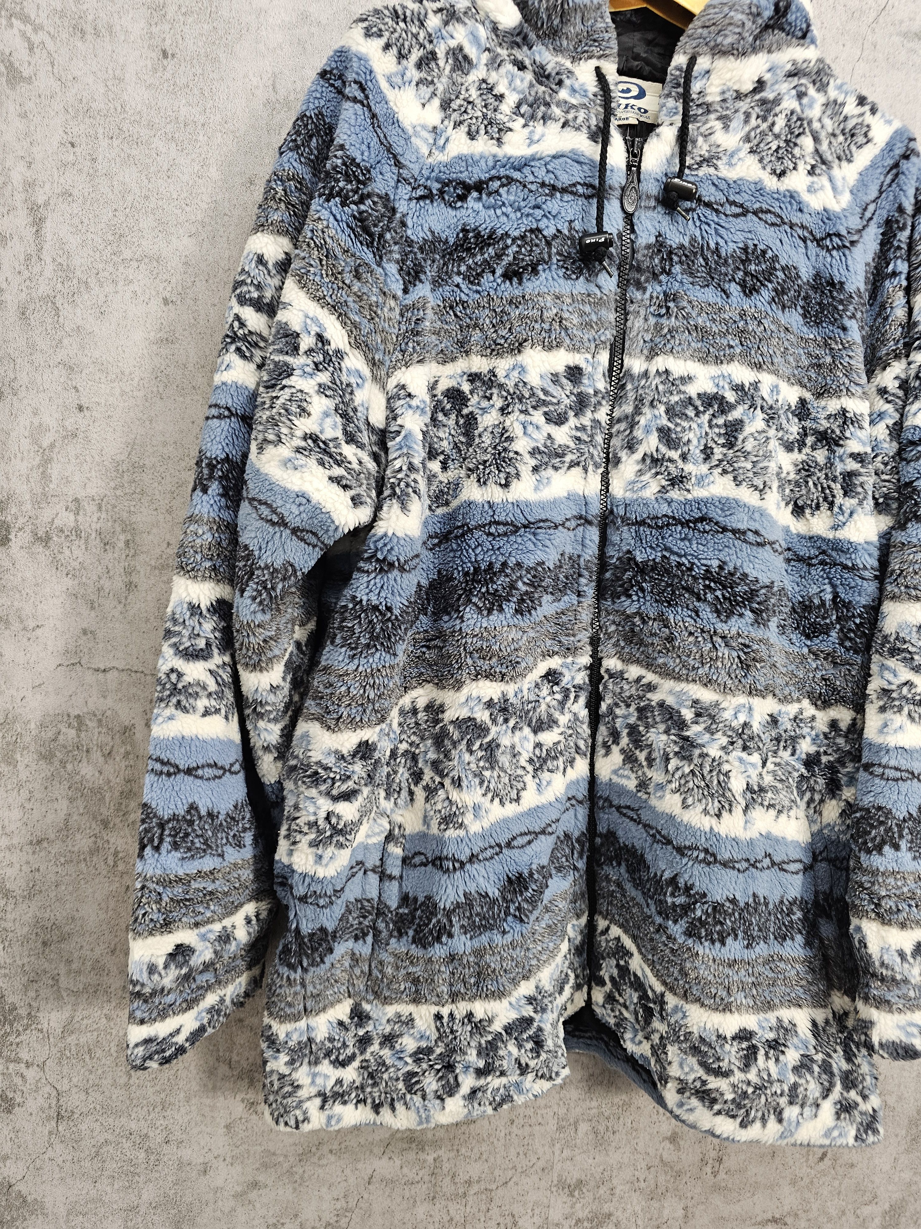 Japanese Brand PIKO Hawaiian Longboard Wear Striped Fleece Jacket J0039 Size US L / EU 52-54 / 3 - 6 Thumbnail