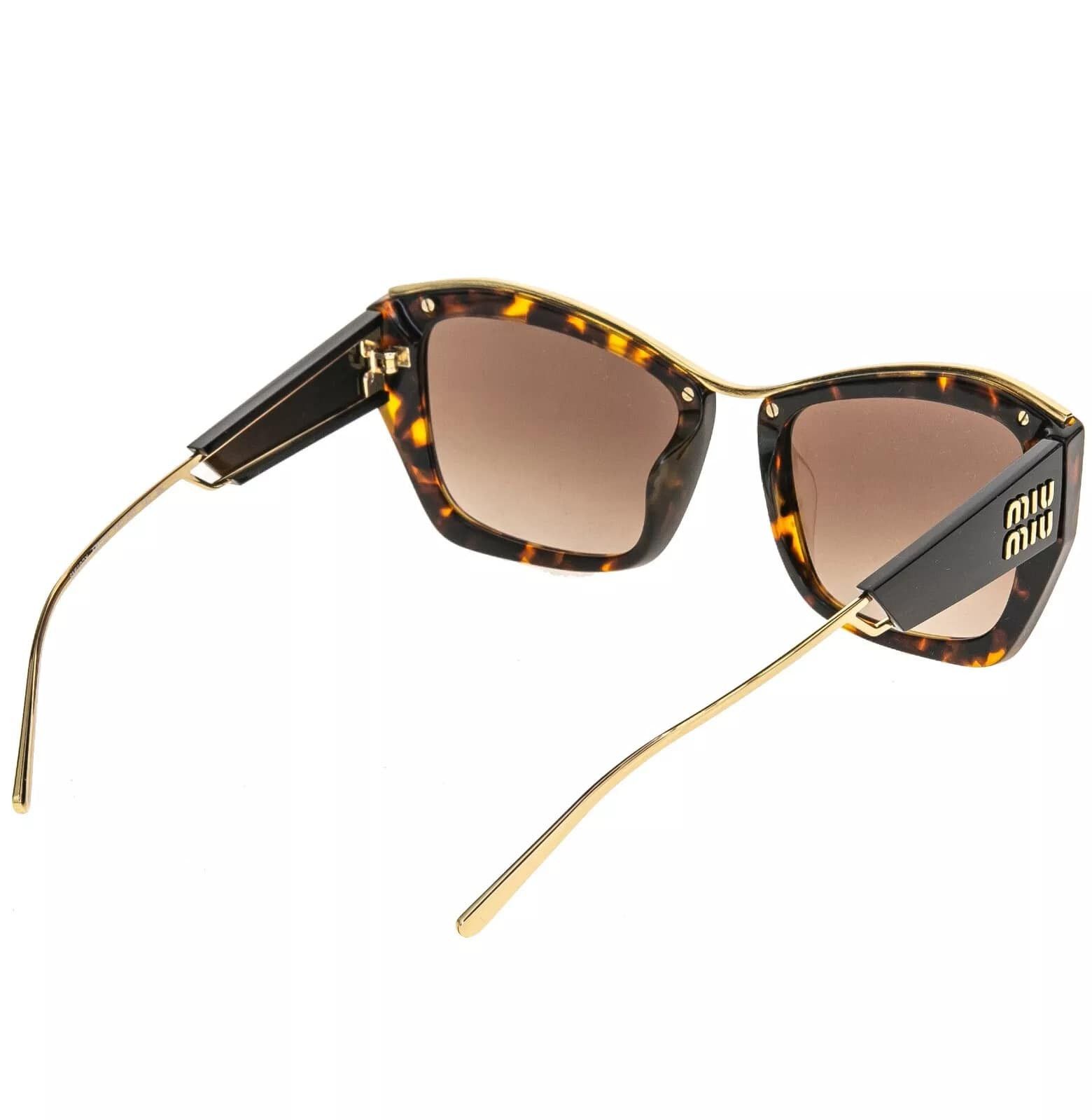 Miu Miu MIU MIU LOGO MU02YS Gold Brown Geometric Luxury Fashion 02Y Size ONE SIZE - 7 Thumbnail