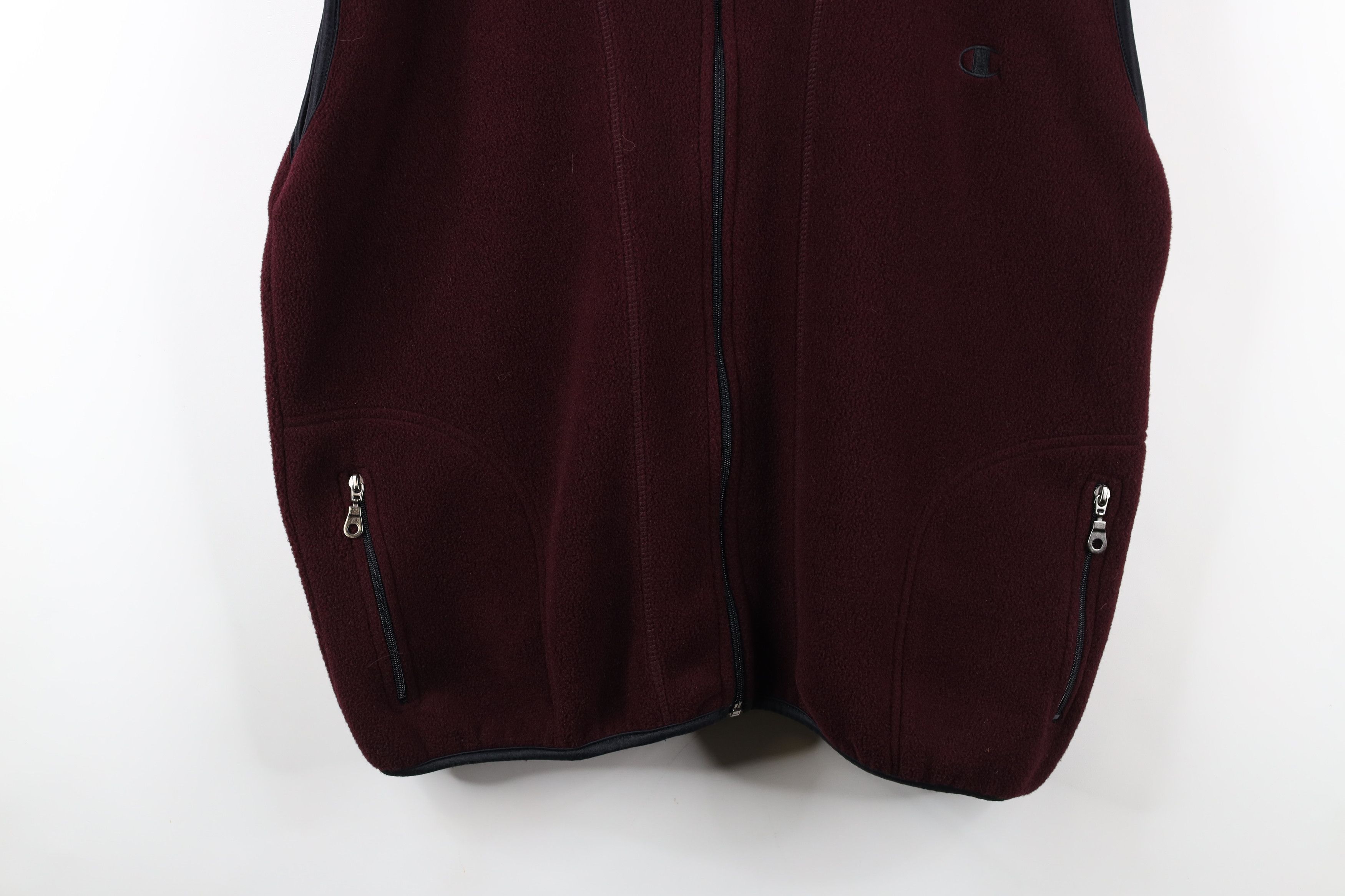 Champion × Vintage Vintage 90s Champion Logo Full Zip Fleece Vest Jacket Purple Size US XL / EU 56 / 4 - 3 Thumbnail