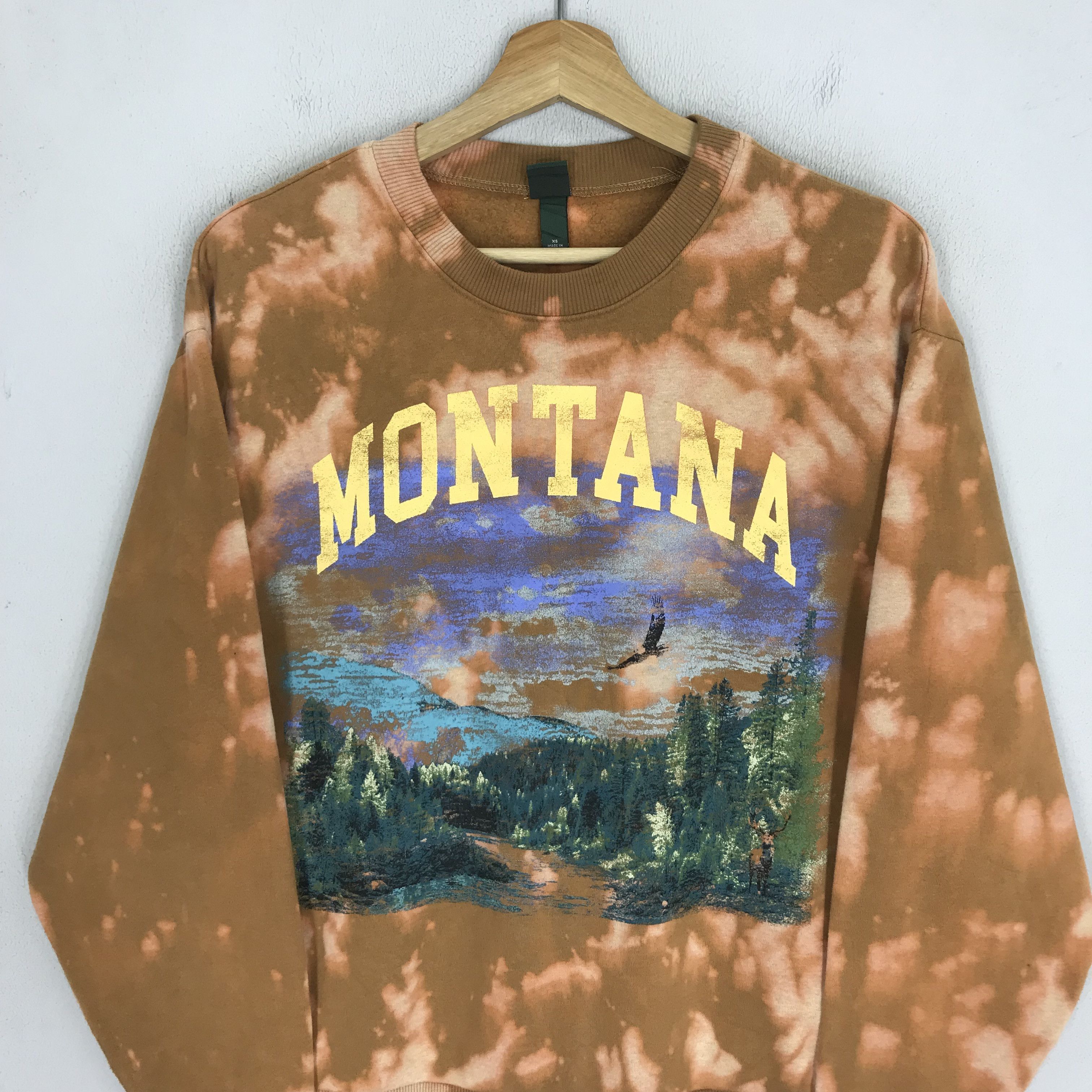 Vintage Montana Tie Dye Brown Sweatshirt - 195 Size US XS / EU 42 / 0 - 3 Thumbnail