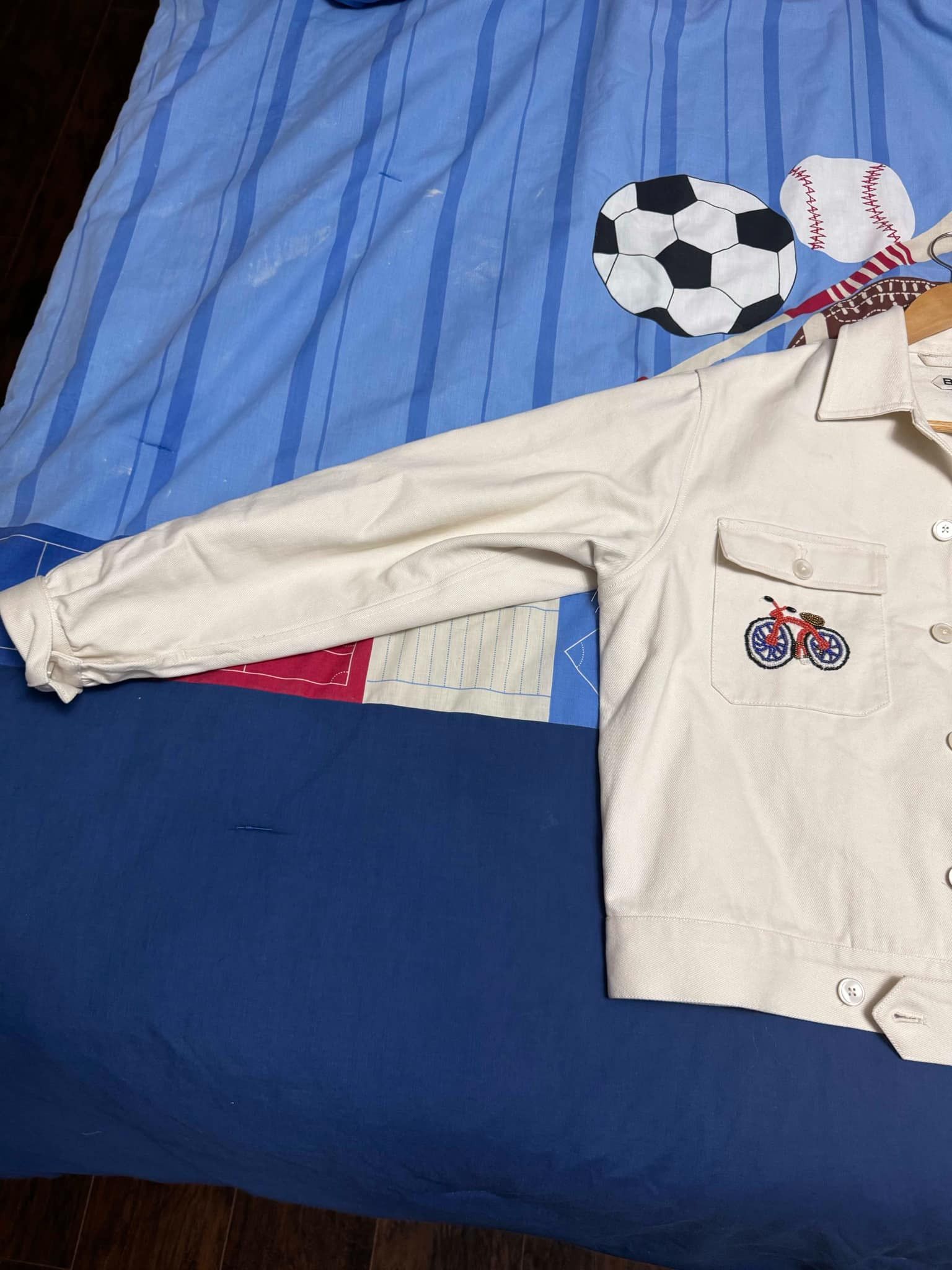 Bode Bode Off-White Beaded Bicycle Jacket Size US XL / EU 56 / 4 - 2 Thumbnail