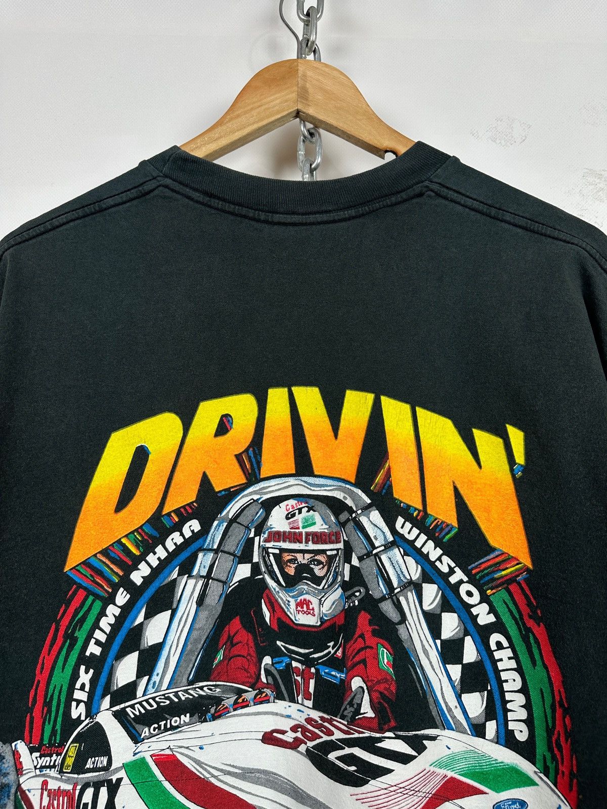 NASCAR Vintage NASCAR John Force Ford Castrol GTX NHRA T-Shirt Size US XL / EU 56 / 4 - 7 Thumbnail