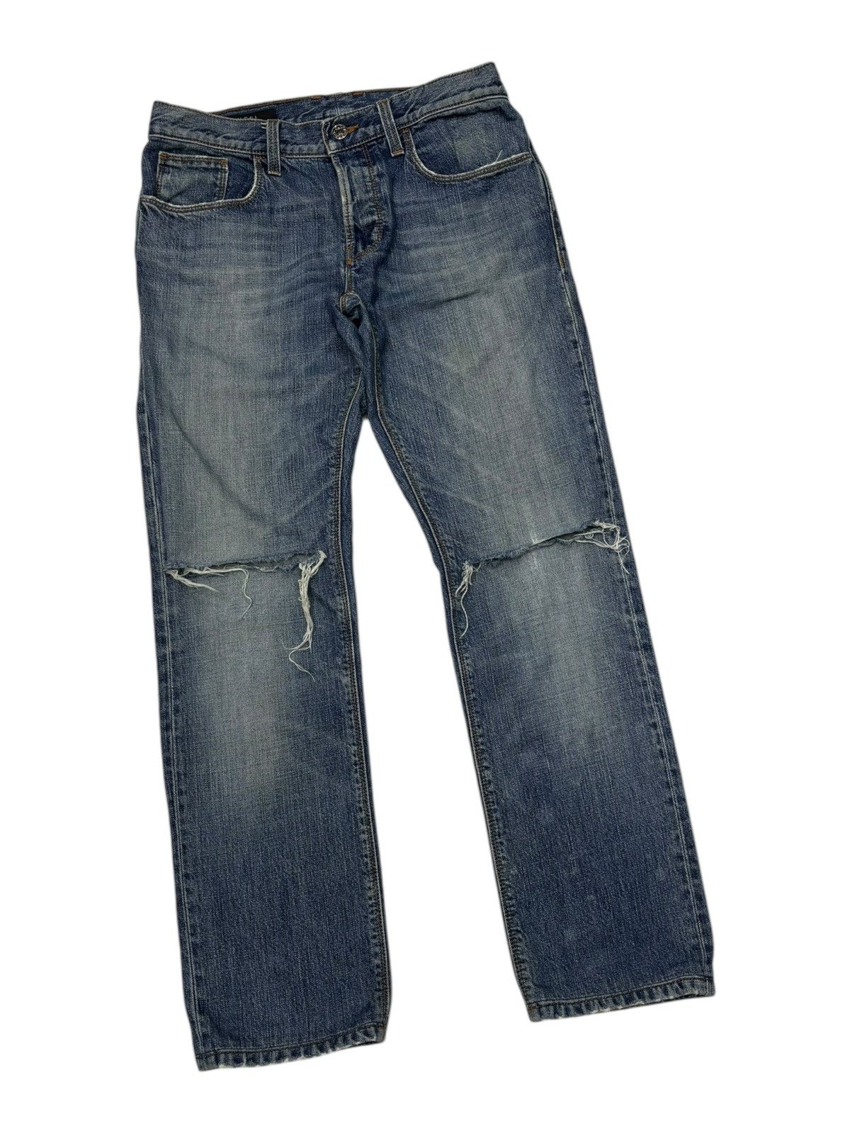 Grailed × Gucci ARCHIVAL GUCCI DISTRESSED DENIM CROPPED JEANS Size US 30 / EU 46 - 2 Thumbnail