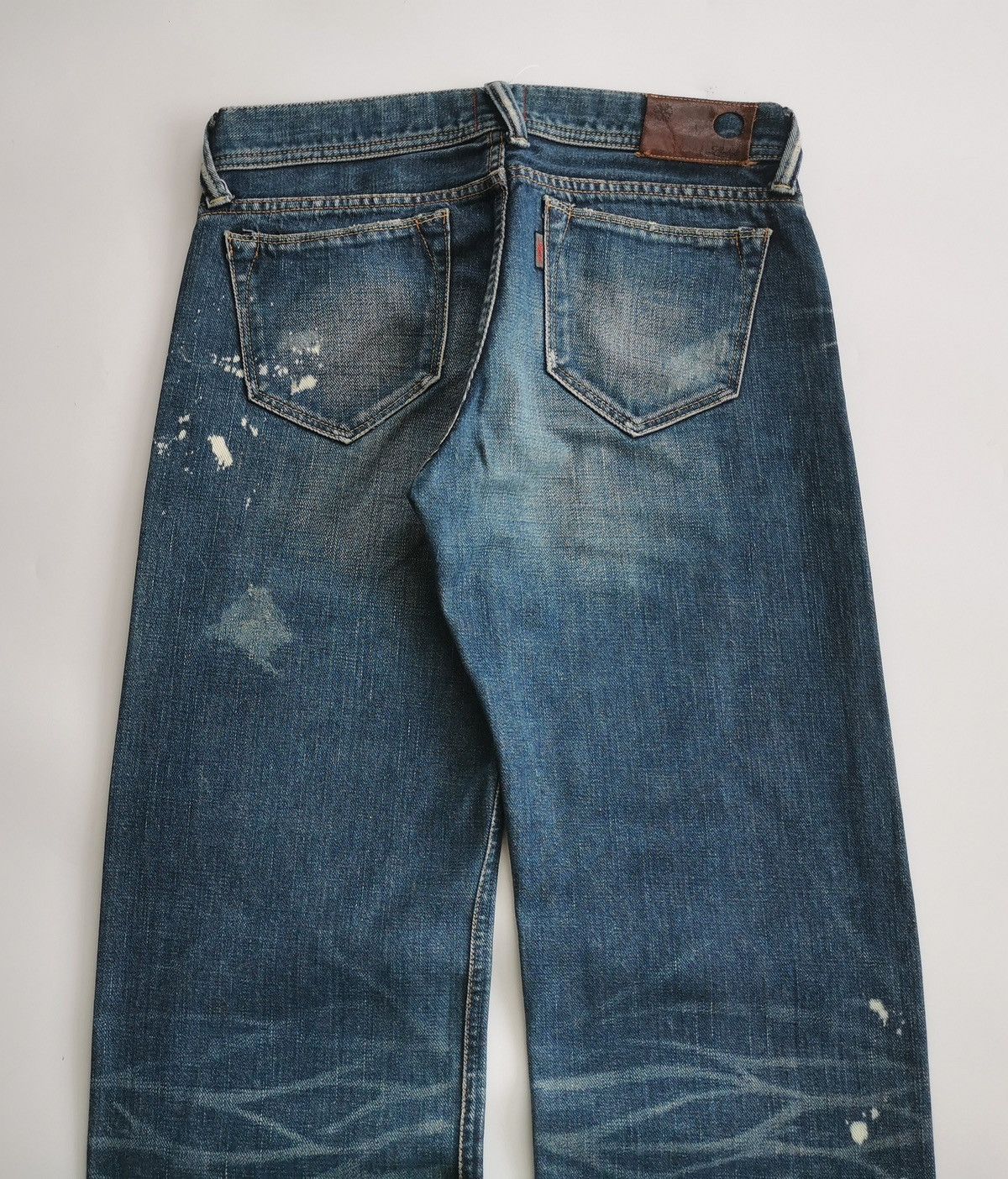 Japanese Brand Selvedge Luxluft Nave Japan Distressed Bleach Platter Jeans Size US 28 / EU 44 - 13 Thumbnail
