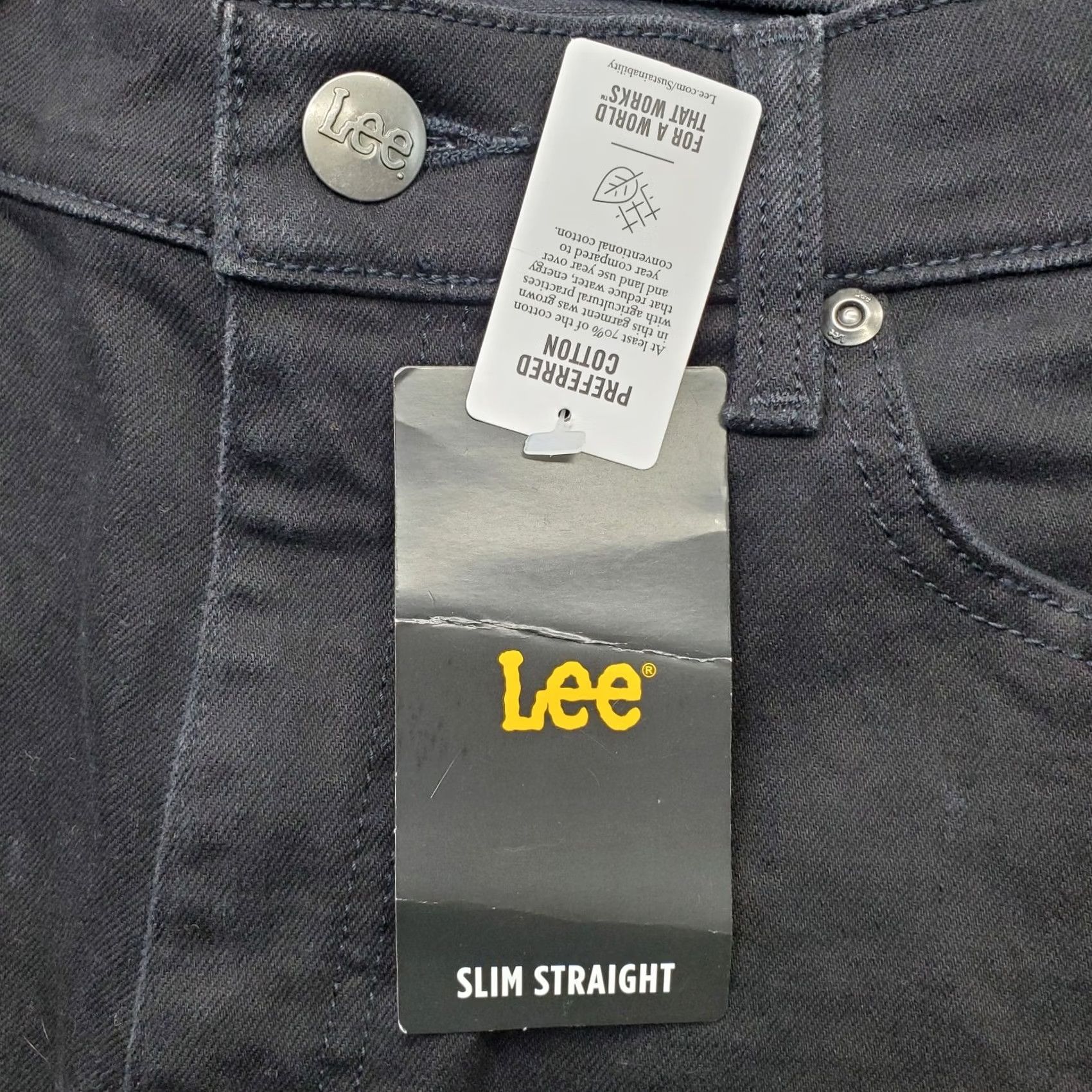Lee Lee Mens Jeans Slim Straight Black Denim Stretch 36x34 Lee Legendary Jeans Mens 36x34 Black Denim Stretch Ankle Slit Slim Straight Leg Size US 36 / EU 52 - 7 Thumbnail