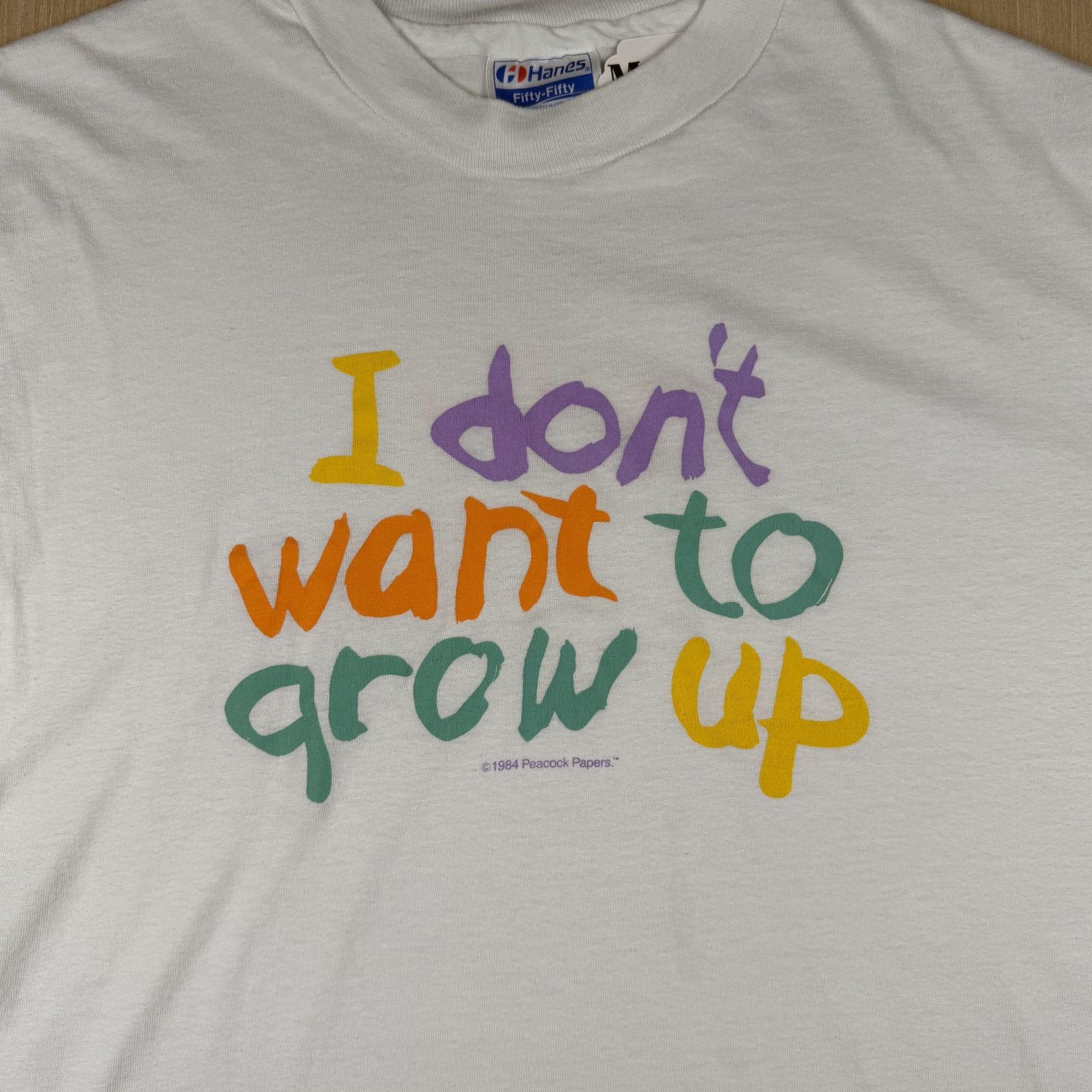 Hanes 80s Hanes I Don't Want To Grow Up Tee Large Size US L / EU 52-54 / 3 - 3 Thumbnail