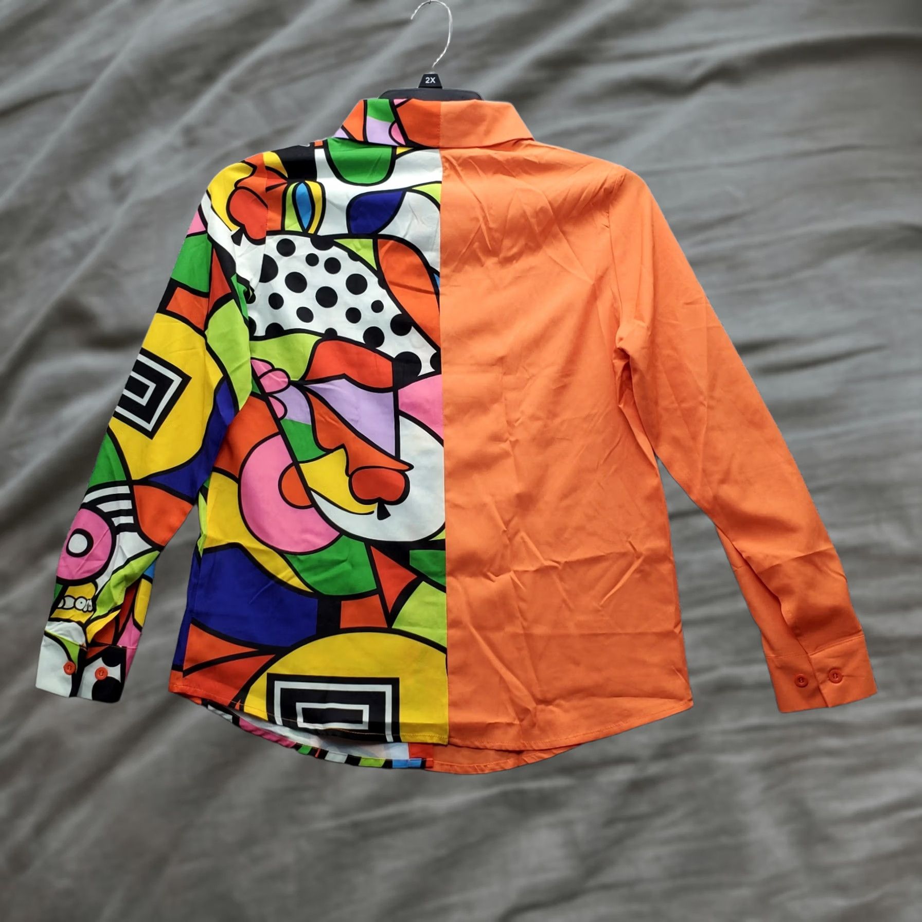 Vintage Gzyige Studio Carnival Shirt Womens Size 6 Multi Graphic Long Sleeve Button Down Size M / US 6-8 / IT 42-44 - 1 Thumbnail