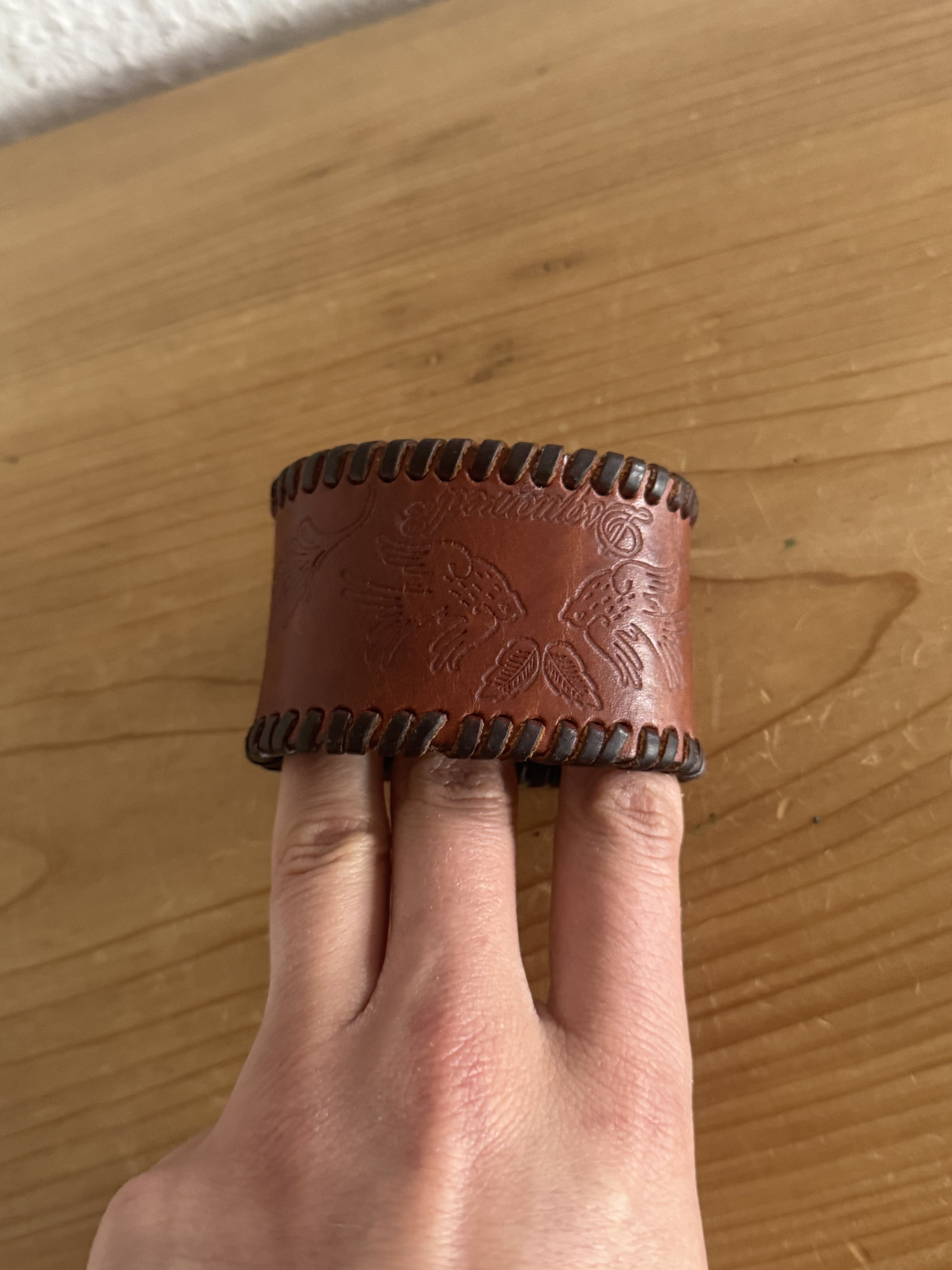 Dsquared2 Embossed Leather Cuff Bracelet Size ONE SIZE - 1 Thumbnail