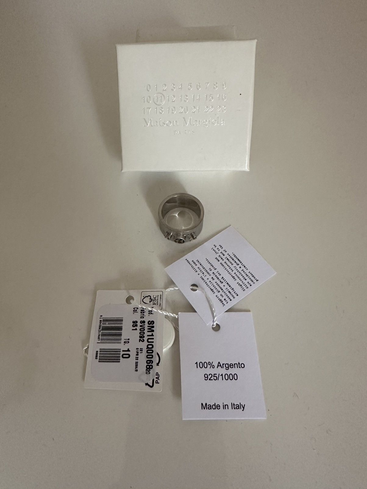 Maison Margiela MAISON MARGIELA Men’s Unisex Number Logo Ring 925 Silver! Size ONE SIZE - 1 Thumbnail