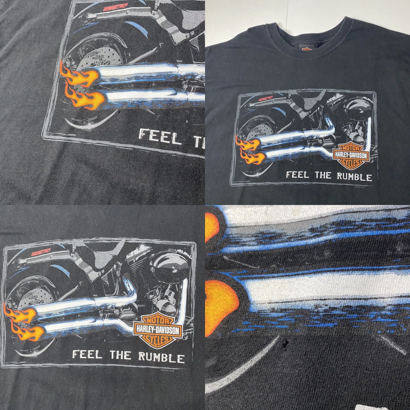 Harley Davidson VINTAGE Harley-Davidson Men's T Shirt 2XL Black Graphic Tee USA Made Ocala Florida RARE 1990s Mens Size US XXL / EU 58 / 5 - 11 Thumbnail