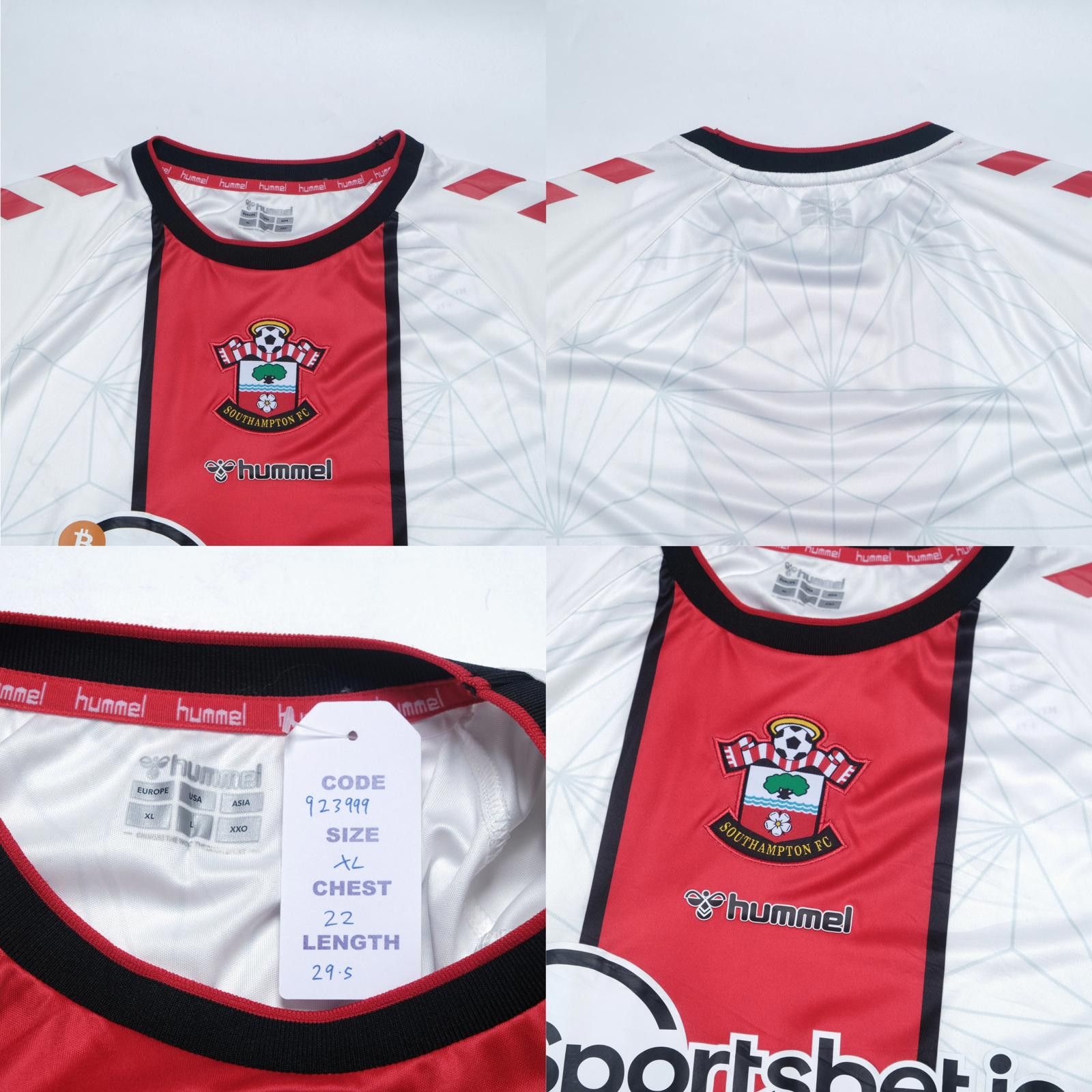 Hummel 2022/23 Southampton Home Shirt (XL) Size US XL / EU 56 / 4 - 4 Thumbnail