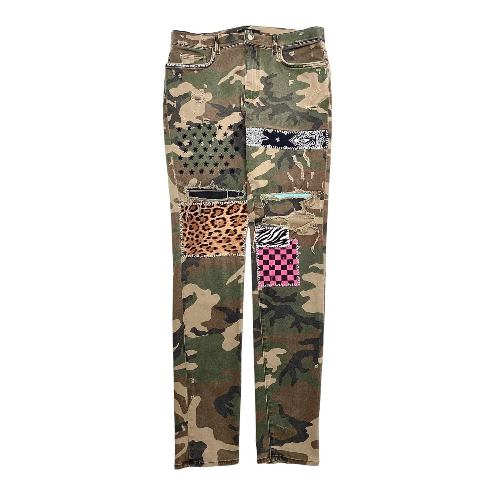 image of Amiri Art Patch Jeans Camo, Men's (Size 36)