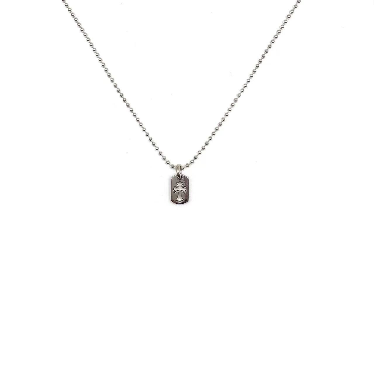 Chrome Hearts Chrome Hearts Silver Cross Dog Tag Necklace 75cm Size ONE SIZE - 2 Thumbnail