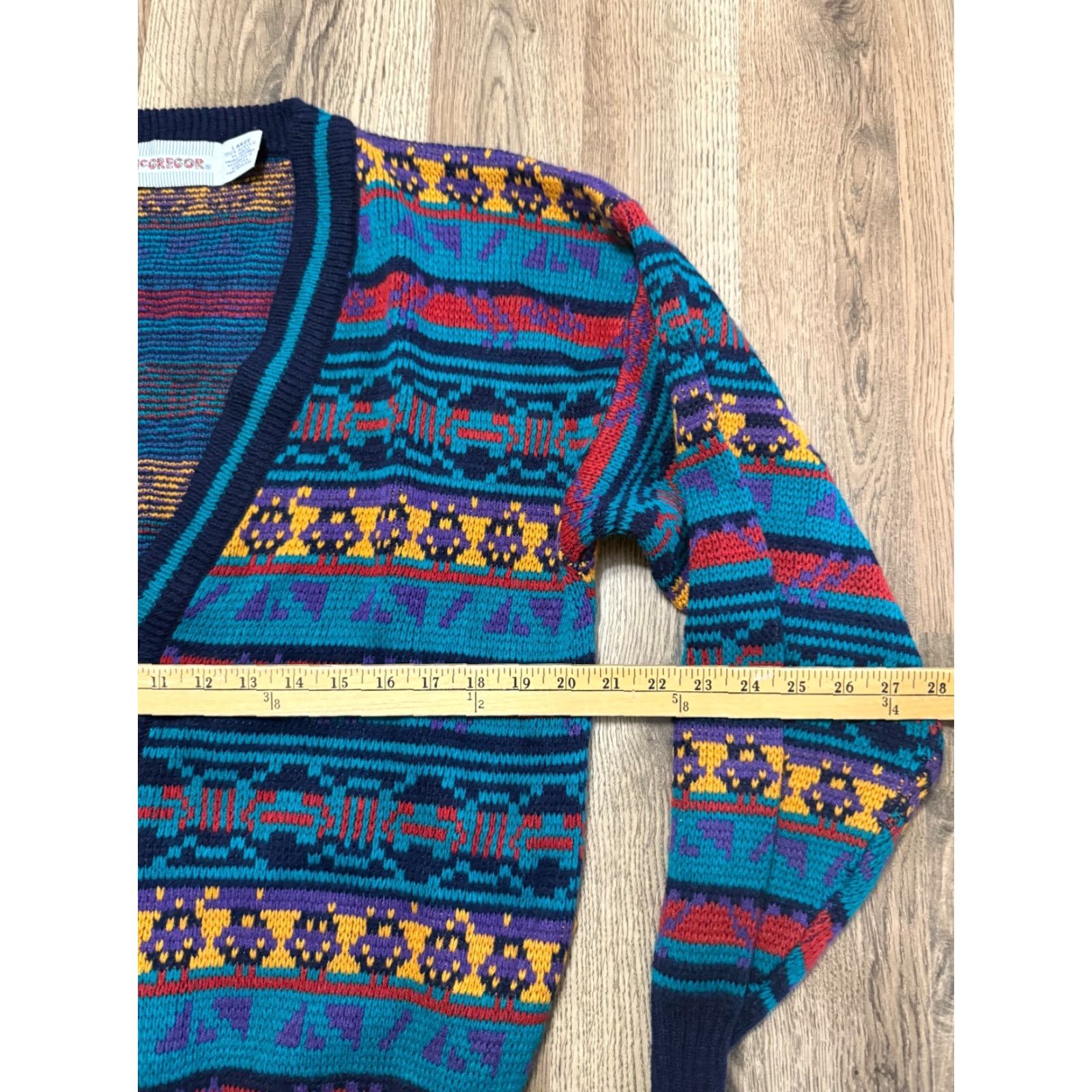 McGregor McGregor Sweater Mens Size Large Blue Purple Black Yellow Button Up Cardigan Knit MENS Cardigan Regular Fit Casual Season Fall Spring Summer Size US L / EU 52-54 / 3 - 7 Thumbnail