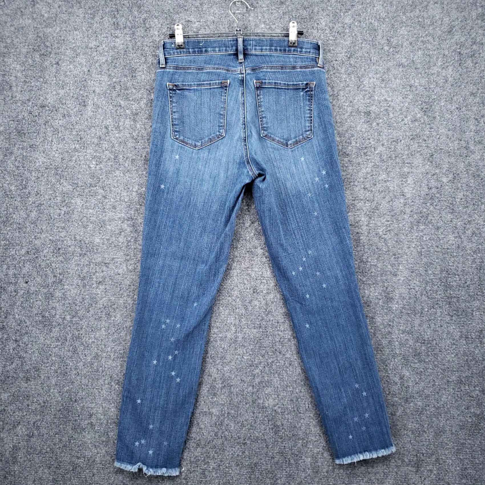 Loft Loft Jeans Womens 4 27 Modern Skinny Crop Blue Denim Medium Stone Wash Polka Dot Size 27" / US 4 / IT 40 - 2 Thumbnail