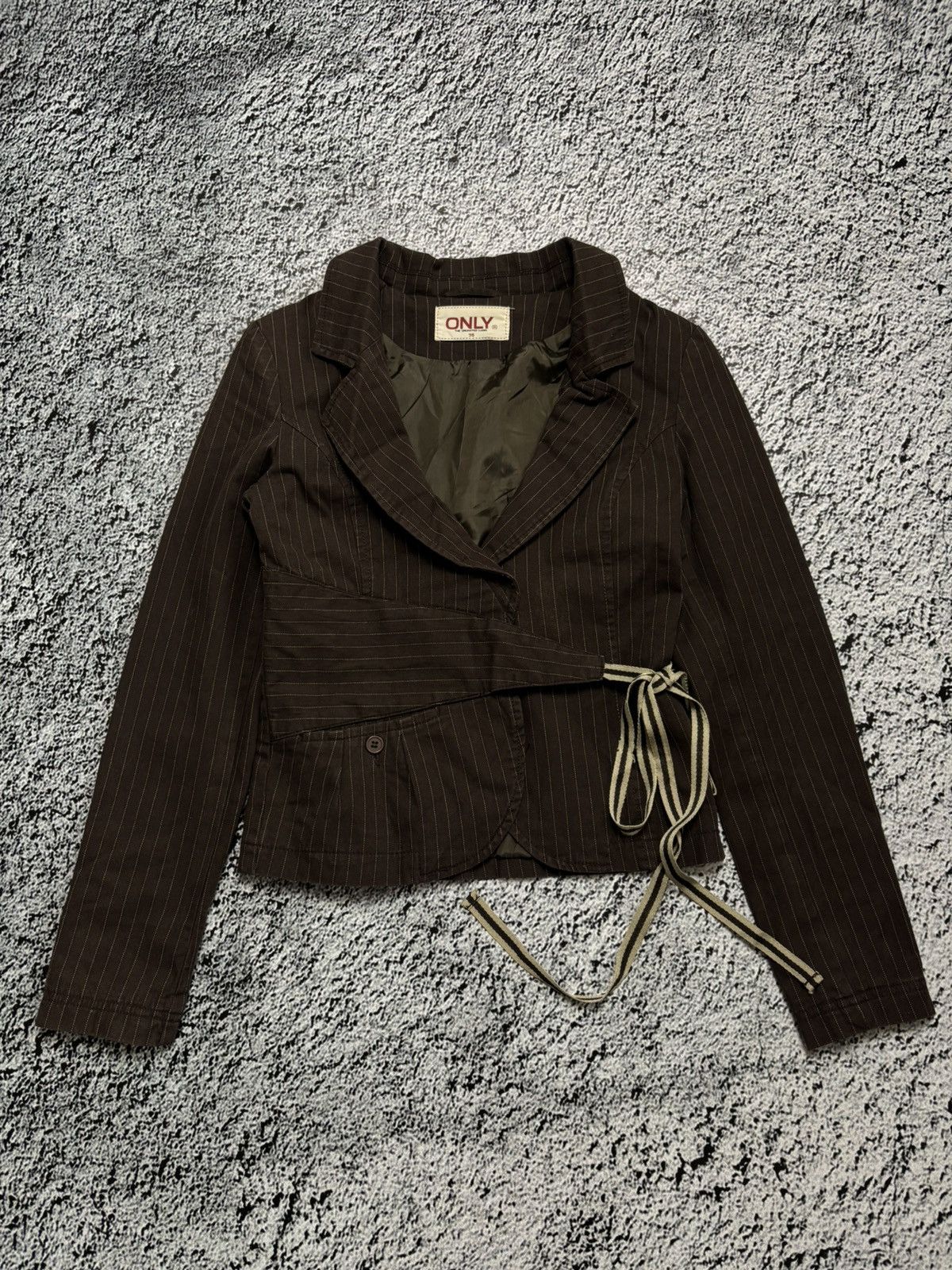 Japanese Brand × Vintage Vintage asymmetrical laced jacket 90s style japanese style Size S / US 4 / IT 40 - 1 Thumbnail