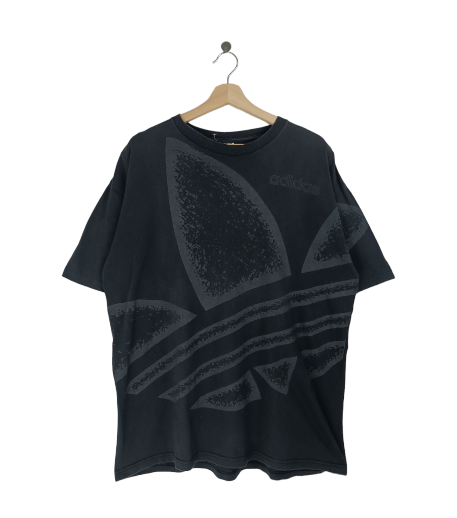 Adidas VINTAGE 90'S ADIDAS OVERPRINT BIG LOGO FADED TEE TREFOIL Size US XL / EU 56 / 4 - 1 Thumbnail