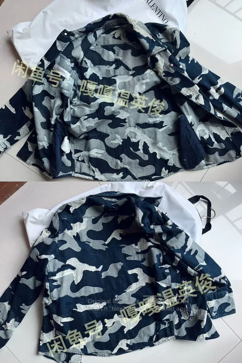 Valentino Valentino Embroidered camouflage button-down denim jacket Size US S / EU 44-46 / 1 - 3 Thumbnail