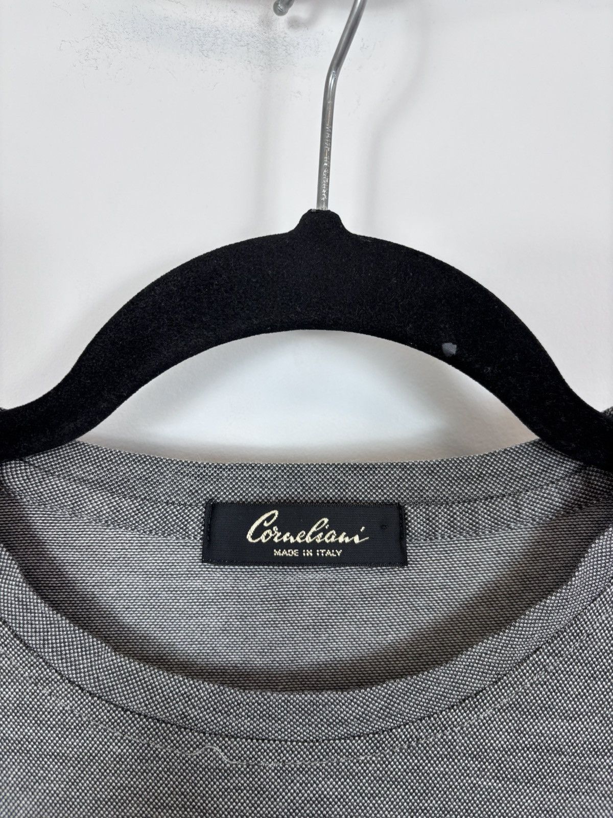 Corneliani Corneliani Men’s Pique Texture Gray Luxury Long Sleeve Tee Size US L / EU 52-54 / 3 - 7 Thumbnail