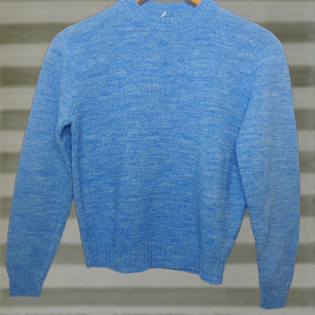 Sears VINTAGE Sears Sweater Shirt Adult Small Blues 1970s Wintuck Acrylic Casual Mens/Womens Grandpa Hipster Size S / US 4 / IT 40 - 1 Thumbnail